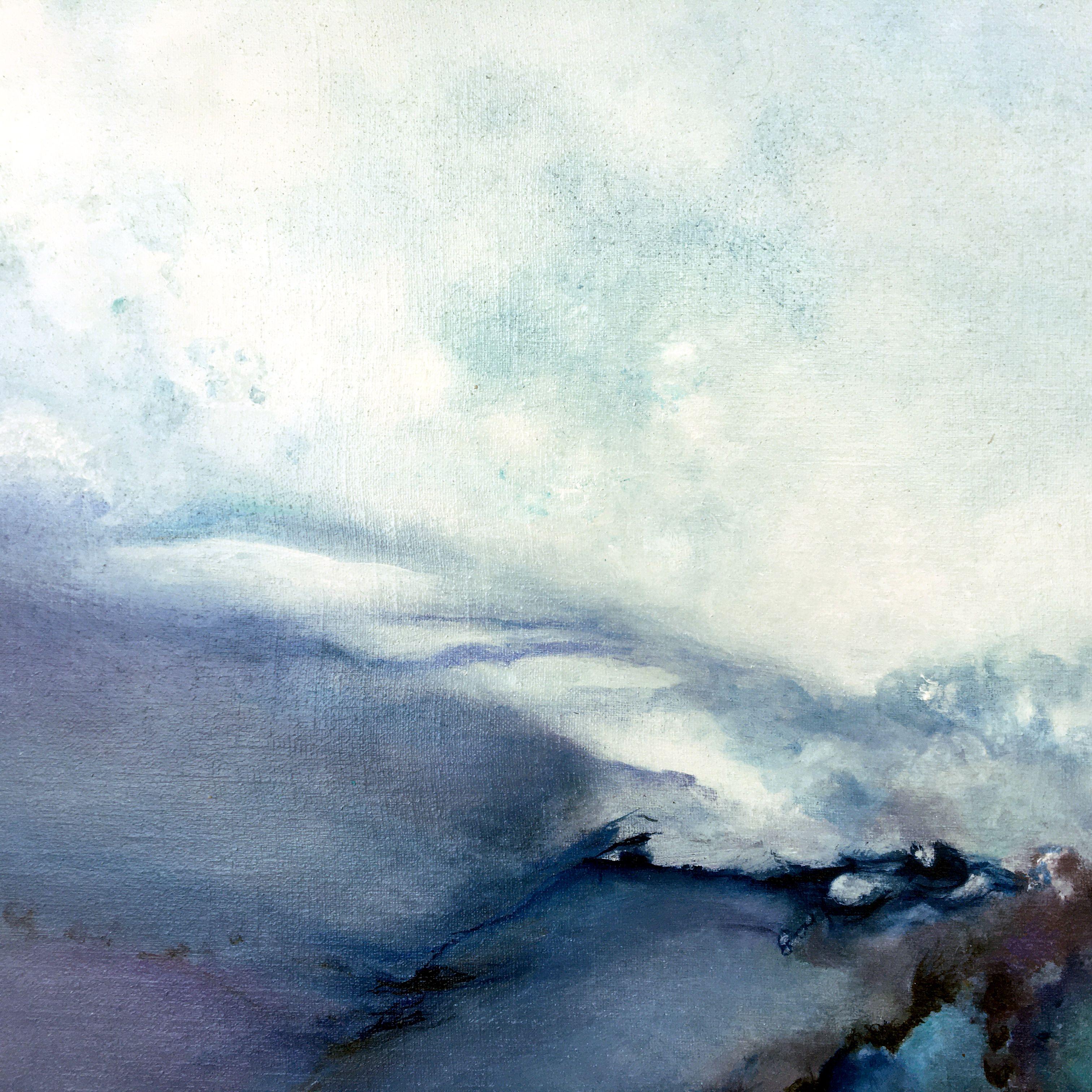 Oltre, Pittura, Olio su tela - Abstract Painting Grigio di Theophile DELAINE
