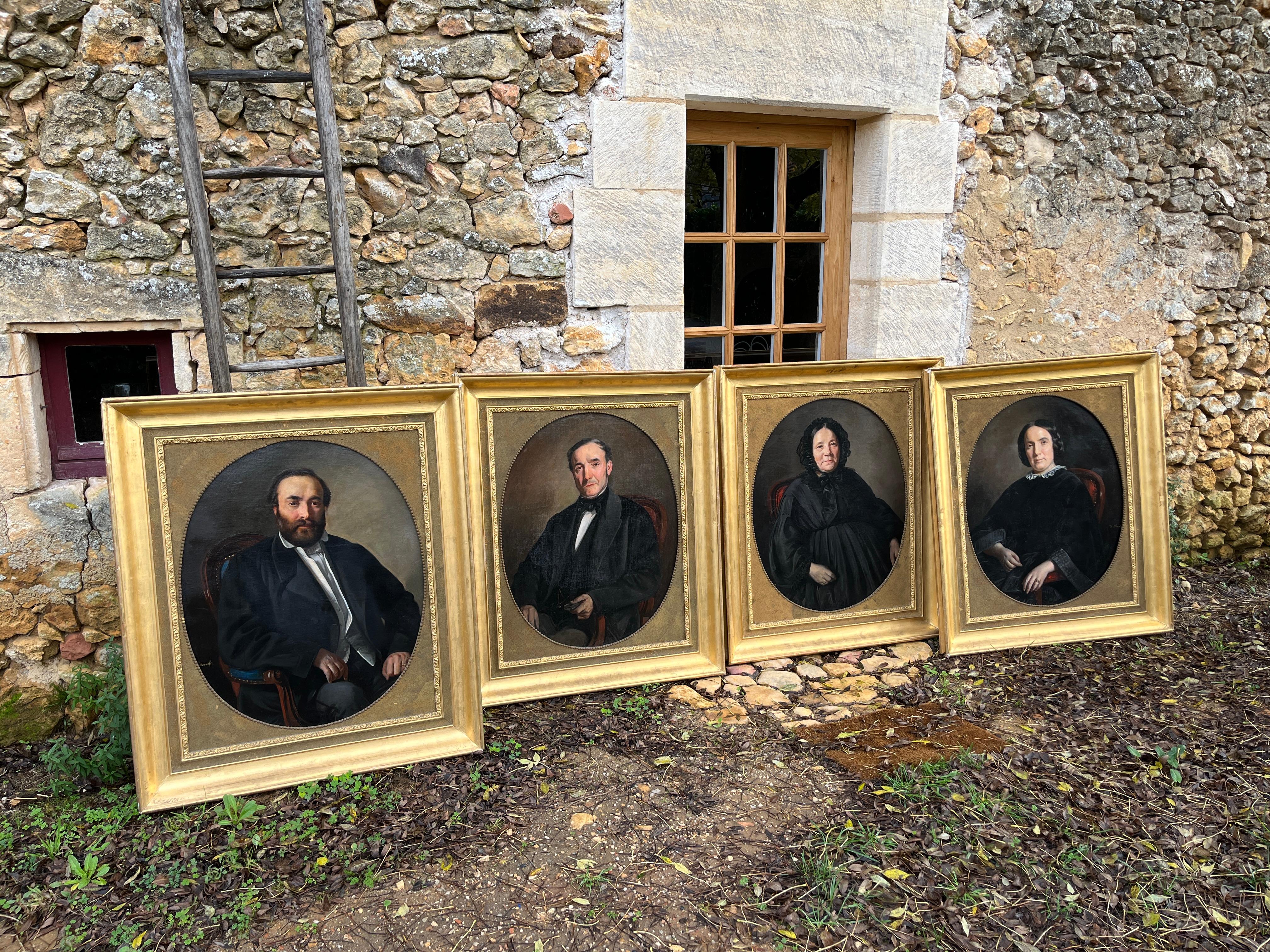 Four large family portraits