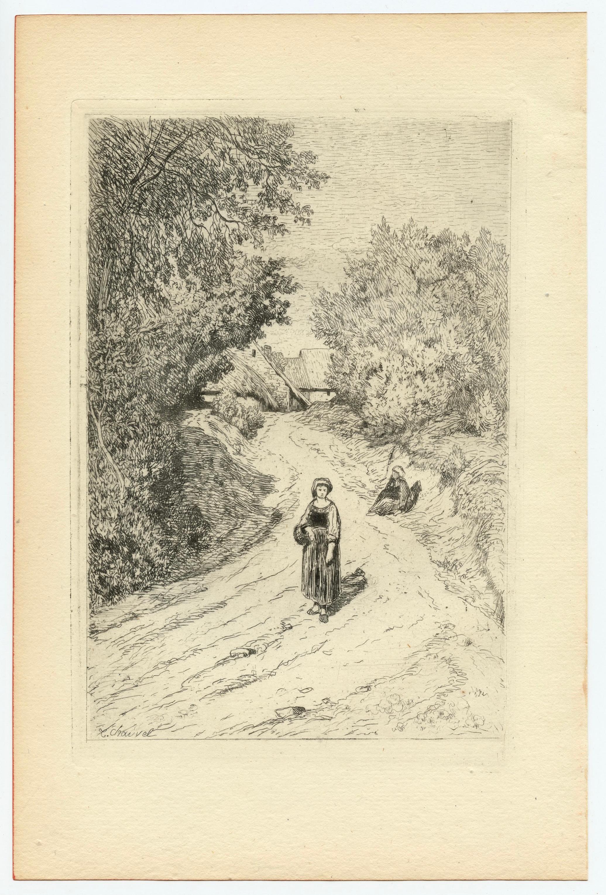 "A Country Lane" original etching