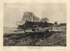 Antique "Le matin environs de Tervueren" etching