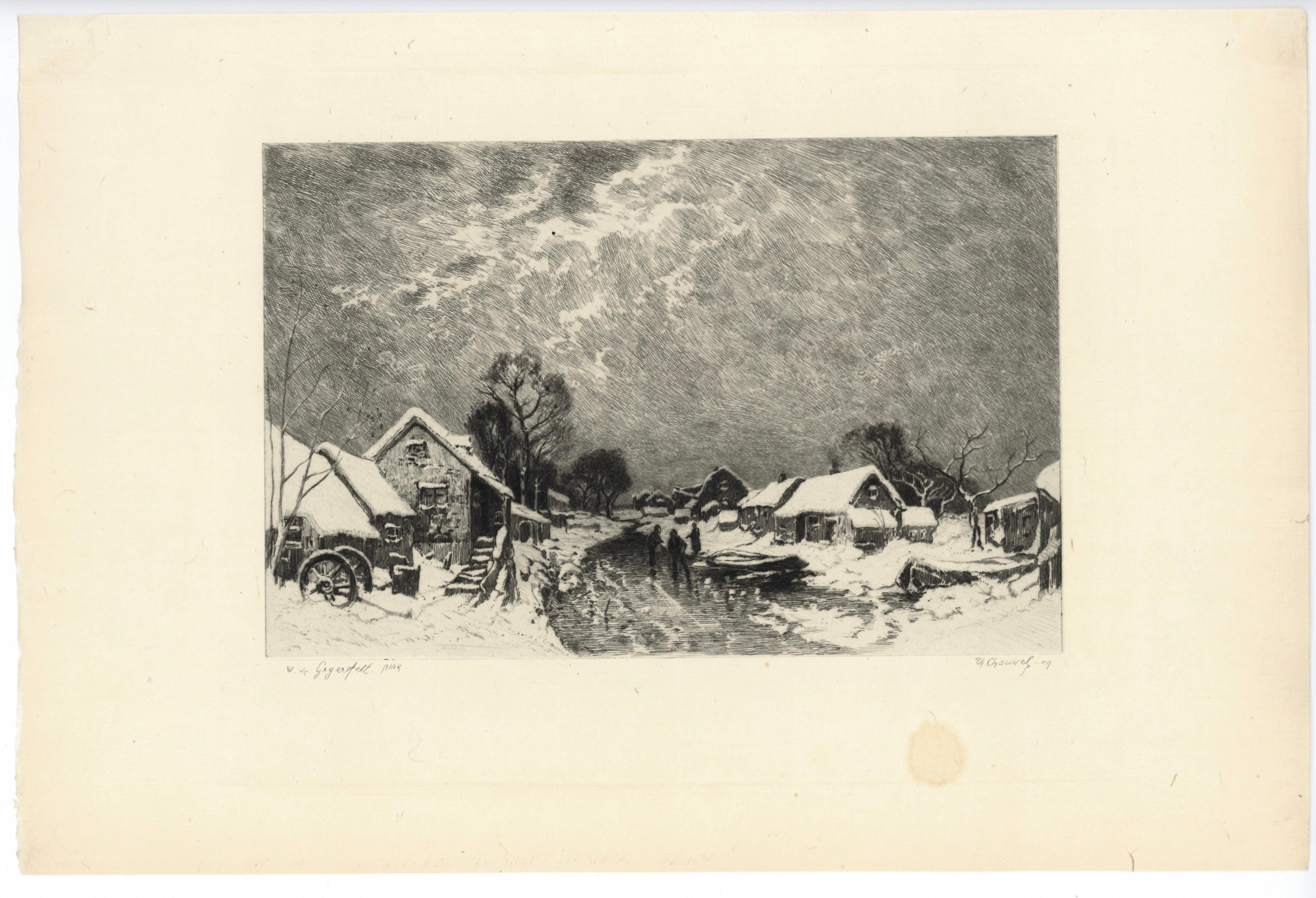 "Village en Suede" etching