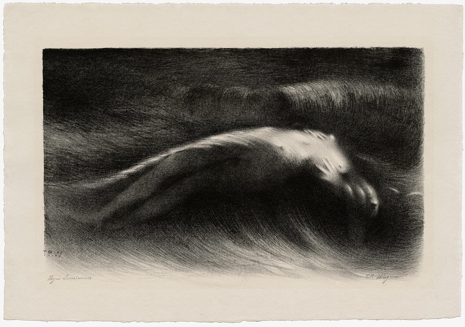 'Vague Lumineuse' (Luminescent Wave) — Late 19th Century Surrealism - Print by Theophile Pierre Wagner