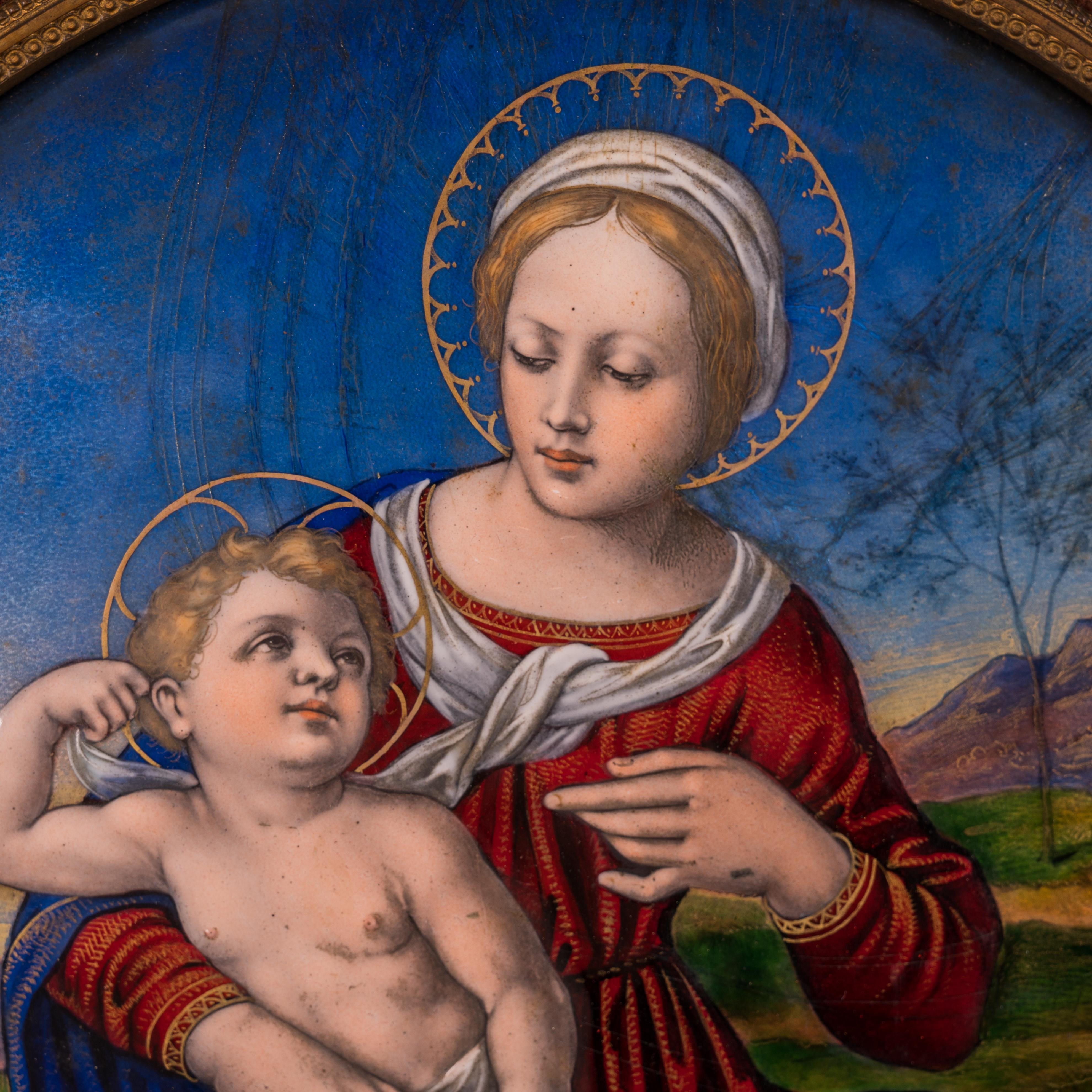 Théophile Soyer - Madonna Painting on Copper In Good Condition For Sale In Savannah, GA