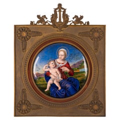 Théophile Soyer - Madonna Gemälde auf Kupfer