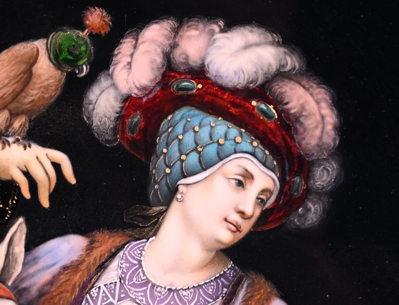 Émaillé Théophile Soyer, Plat ornemental de style Renaissance en vente