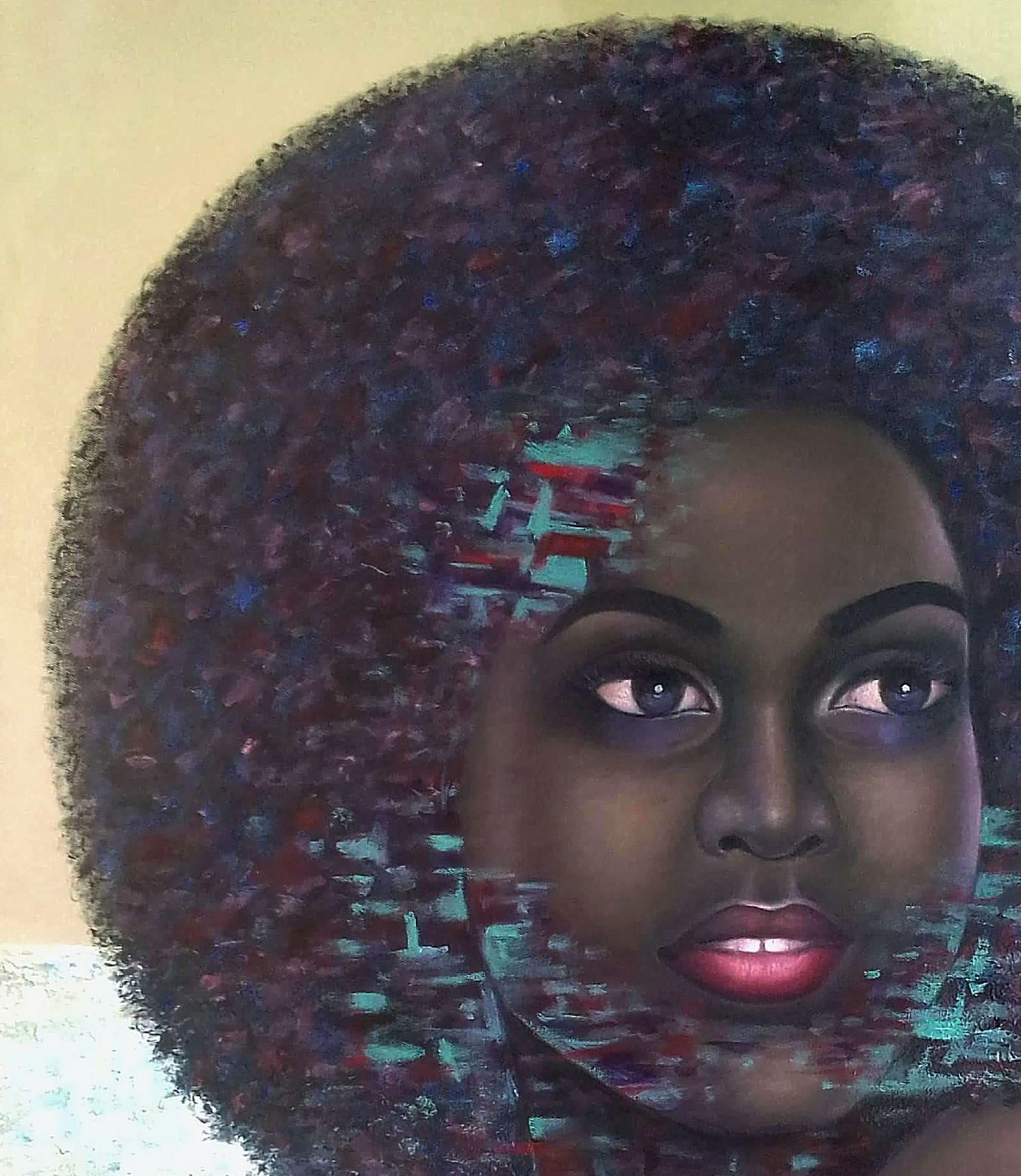 African Princess - Painting by Theophilus Chima