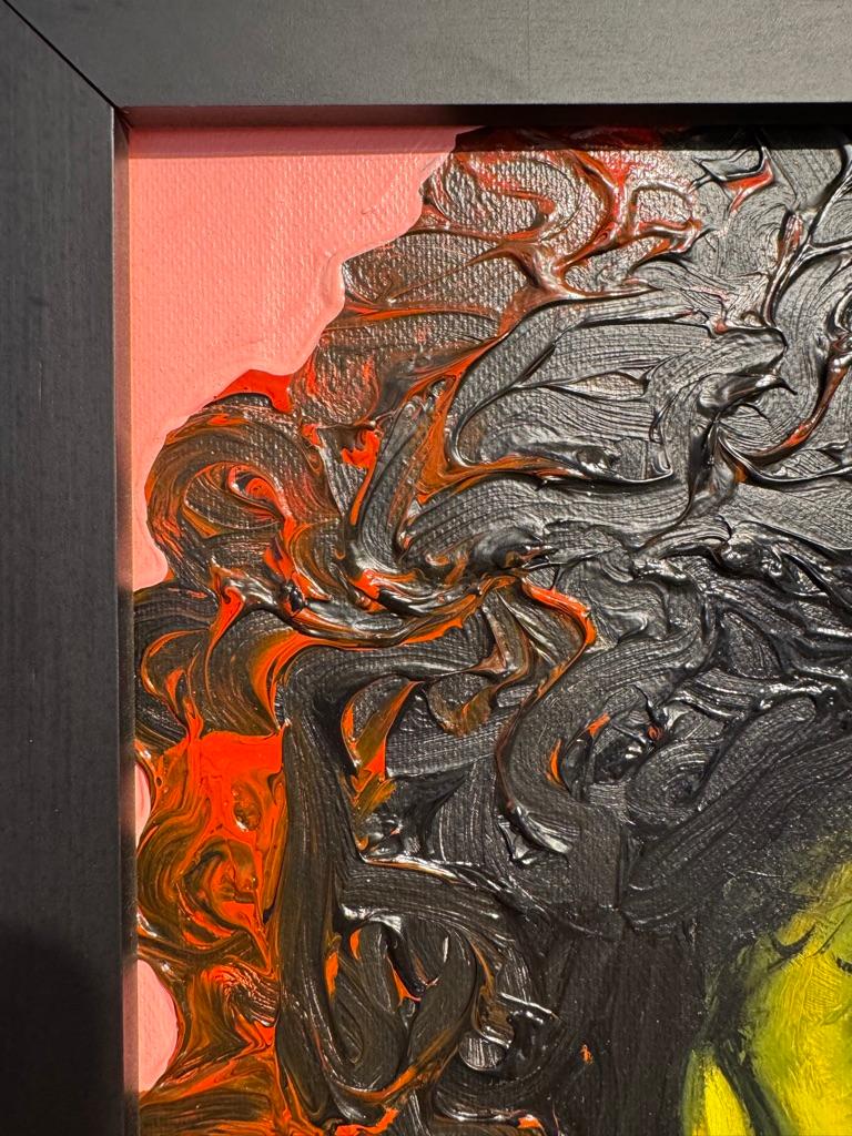 In his work, Tetteh condenses the internal sentiments and tensions of his characters and focuses them, using the eyes as the outlet for expression. In this way his subjects become independent bodies, bold and daring. By examining the psychological