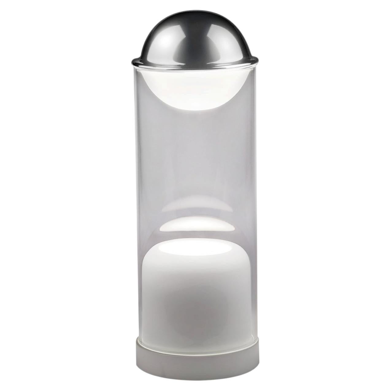 Theorem White Glass Cylinder Table Lamp For Sale