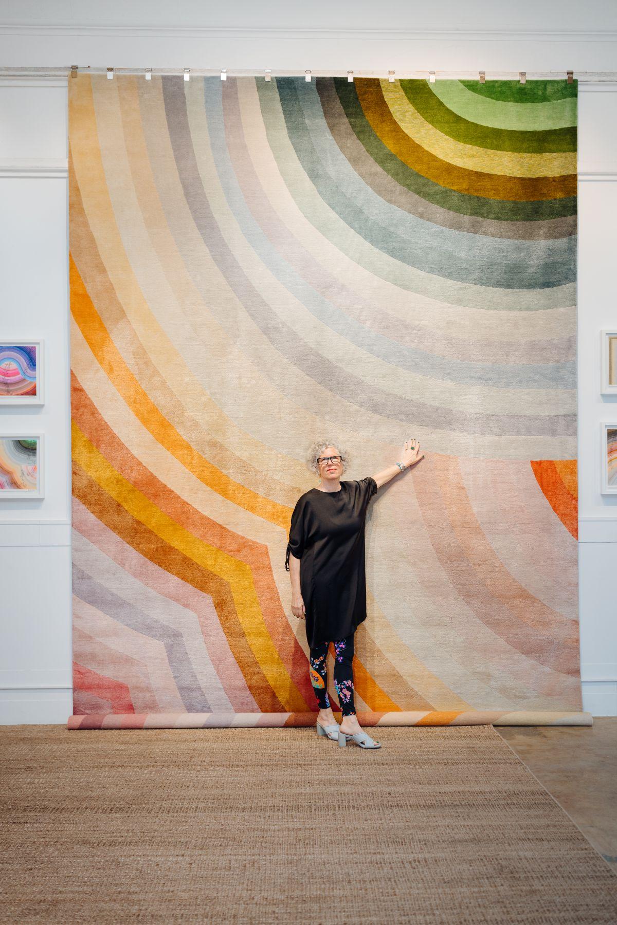 Tappeto in lana e seta Theoretical Color 42 Carini Carpets x Michelle Weinberg in vendita 5