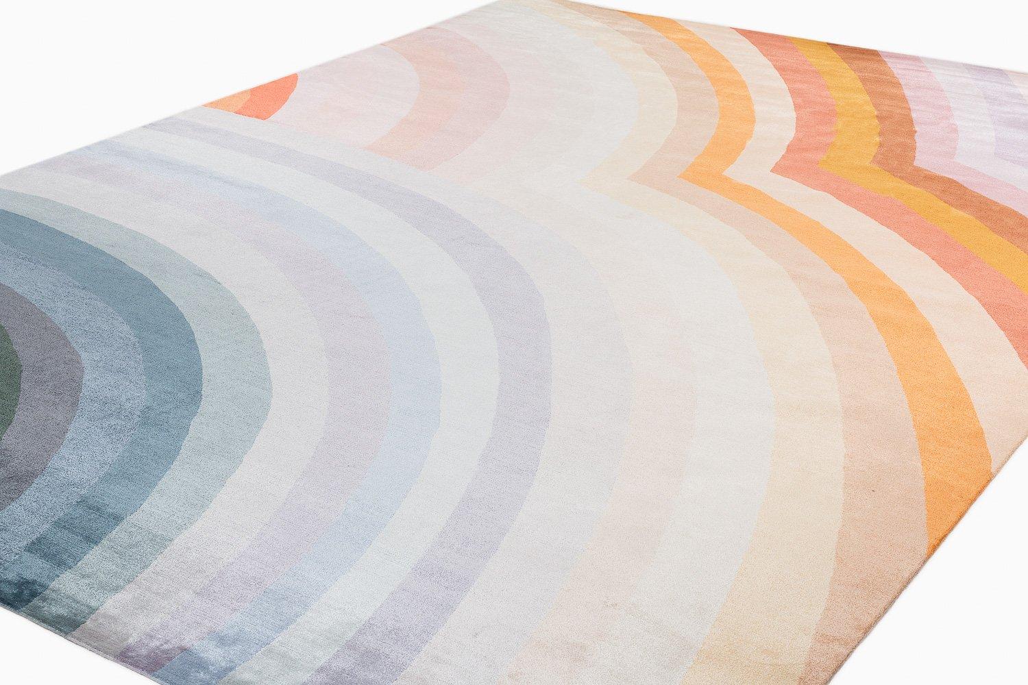 Annodato a mano Tappeto in lana e seta Theoretical Color 42 Carini Carpets x Michelle Weinberg in vendita