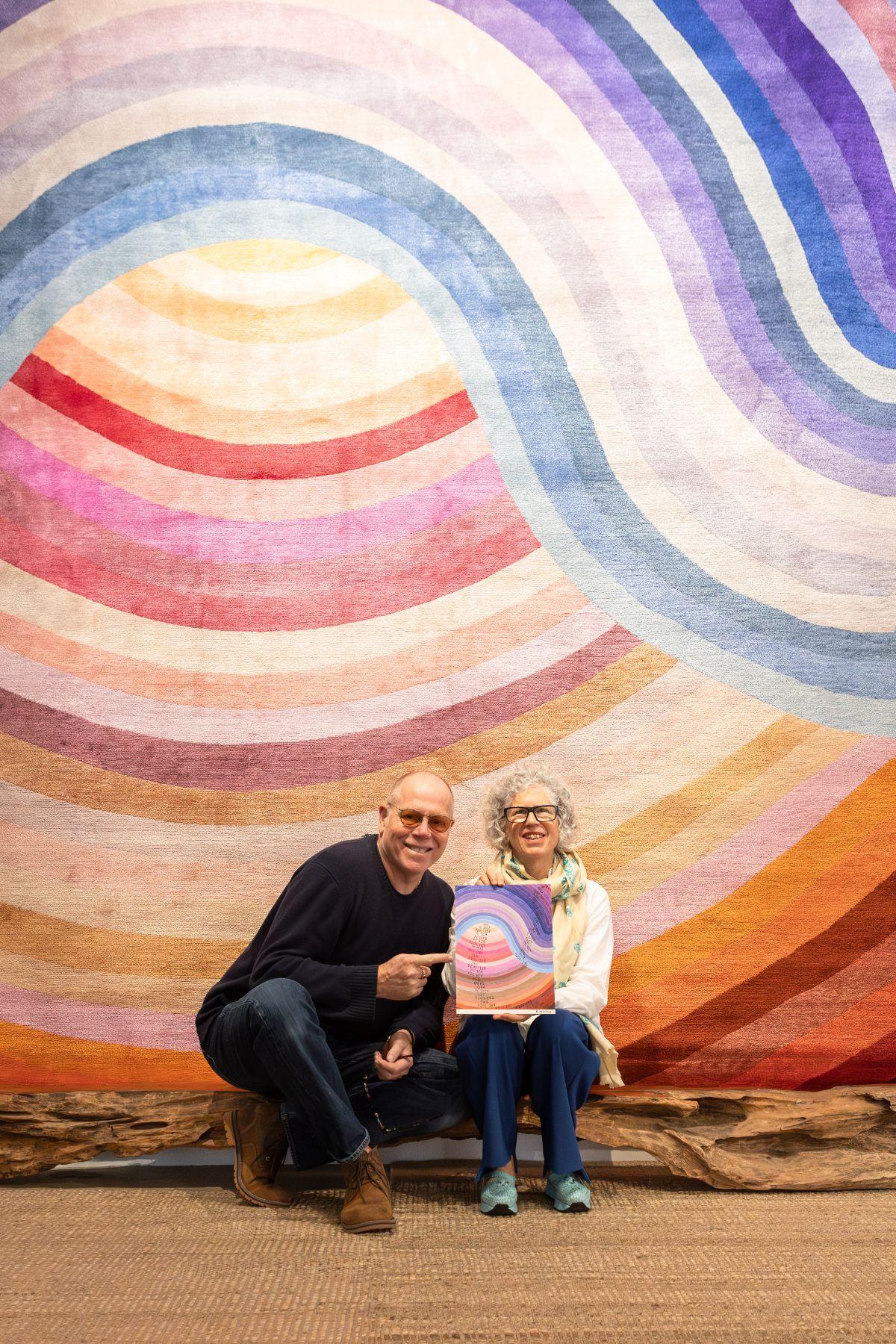Tappeto in lana e seta Theoretical Color 49 Carini Carpets x Michelle Weinberg in vendita 8