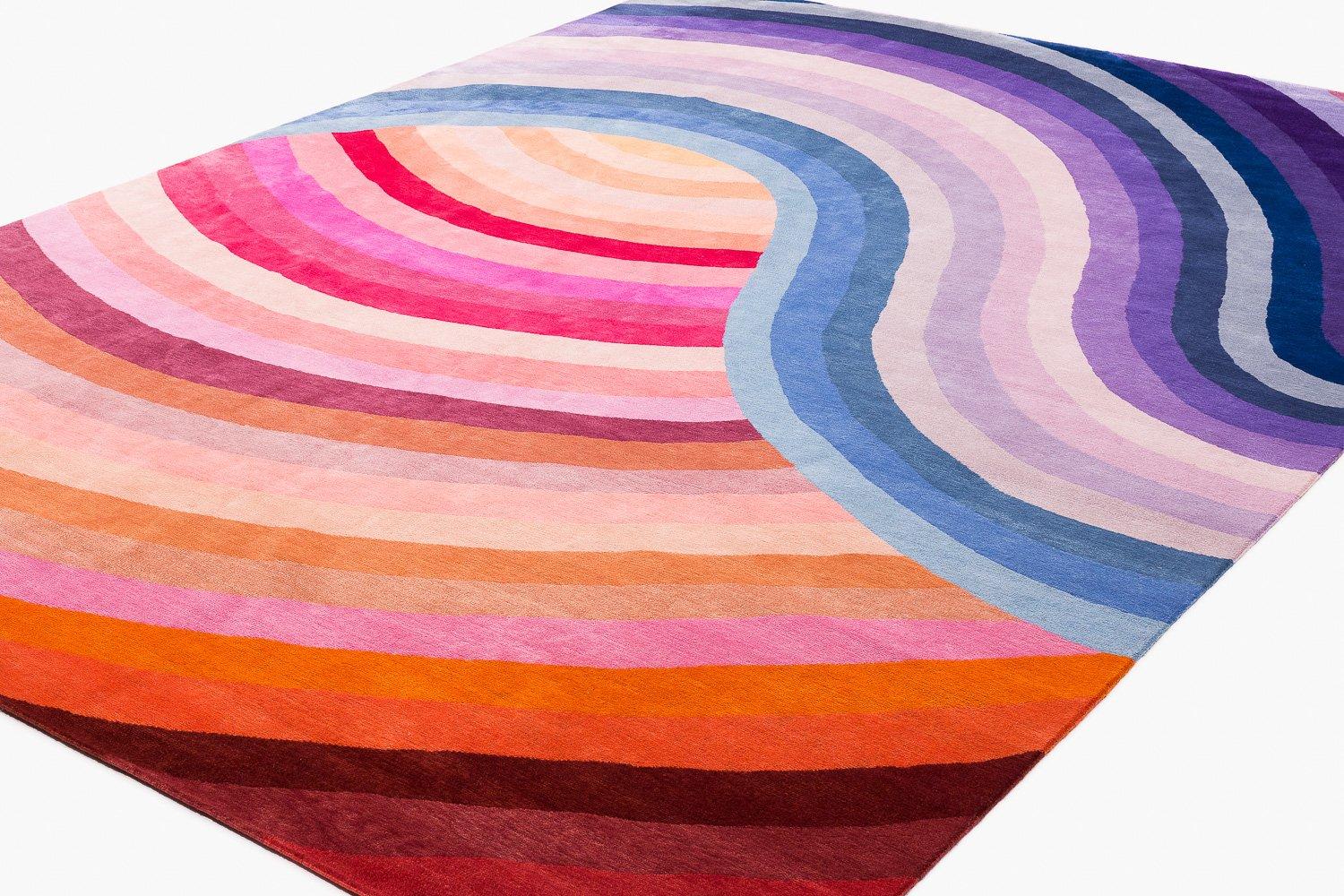 Nepalese Tappeto in lana e seta Theoretical Color 49 Carini Carpets x Michelle Weinberg in vendita