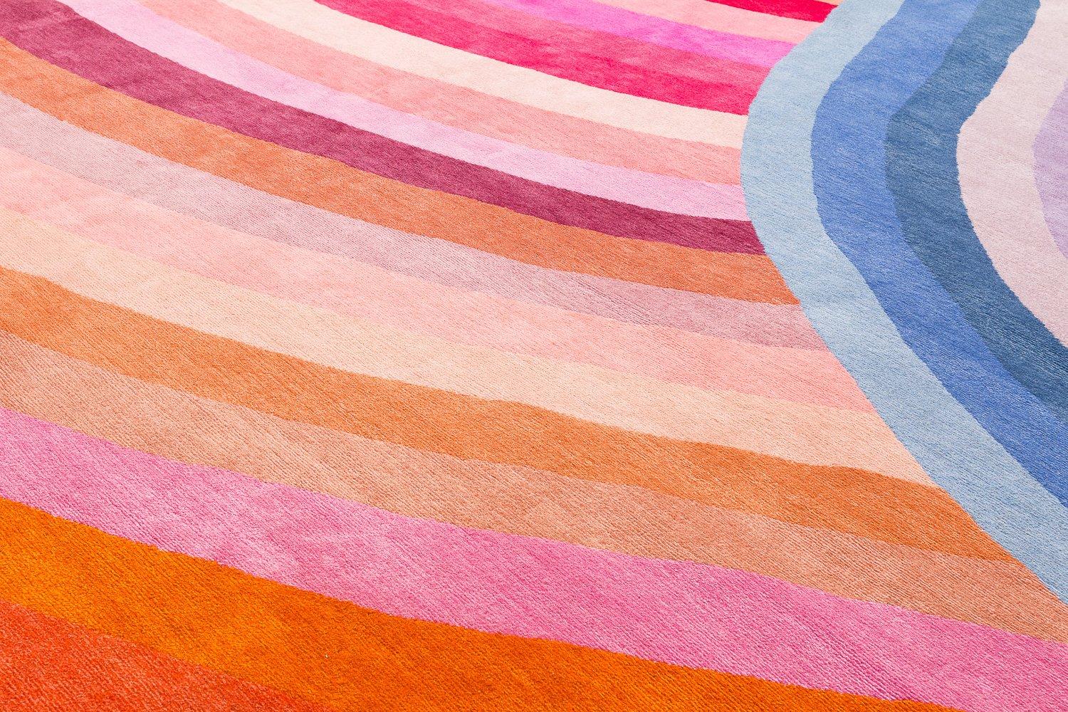 Tessuto a mano Tappeto in lana e seta Theoretical Color 49 Carini Carpets x Michelle Weinberg in vendita