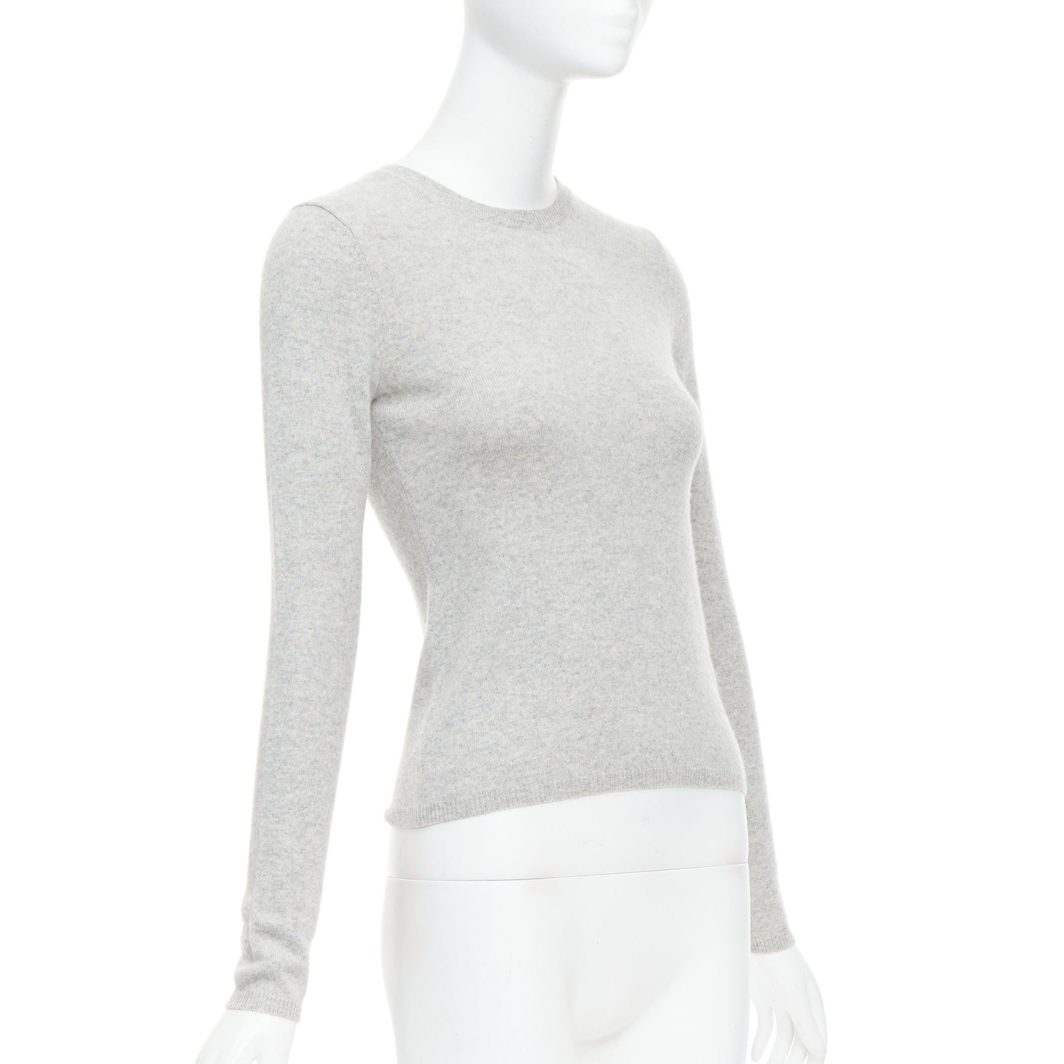 Gris Pull col ras du cou THEORY 100 % cachemire gris à manches longues XS en vente
