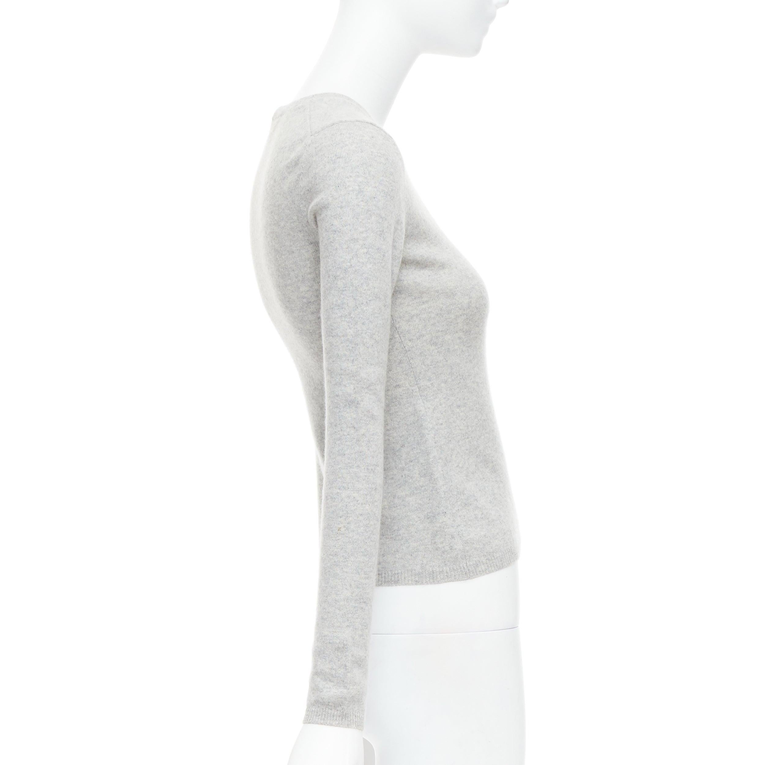 Pull col ras du cou THEORY 100 % cachemire gris à manches longues XS Bon état - En vente à Hong Kong, NT