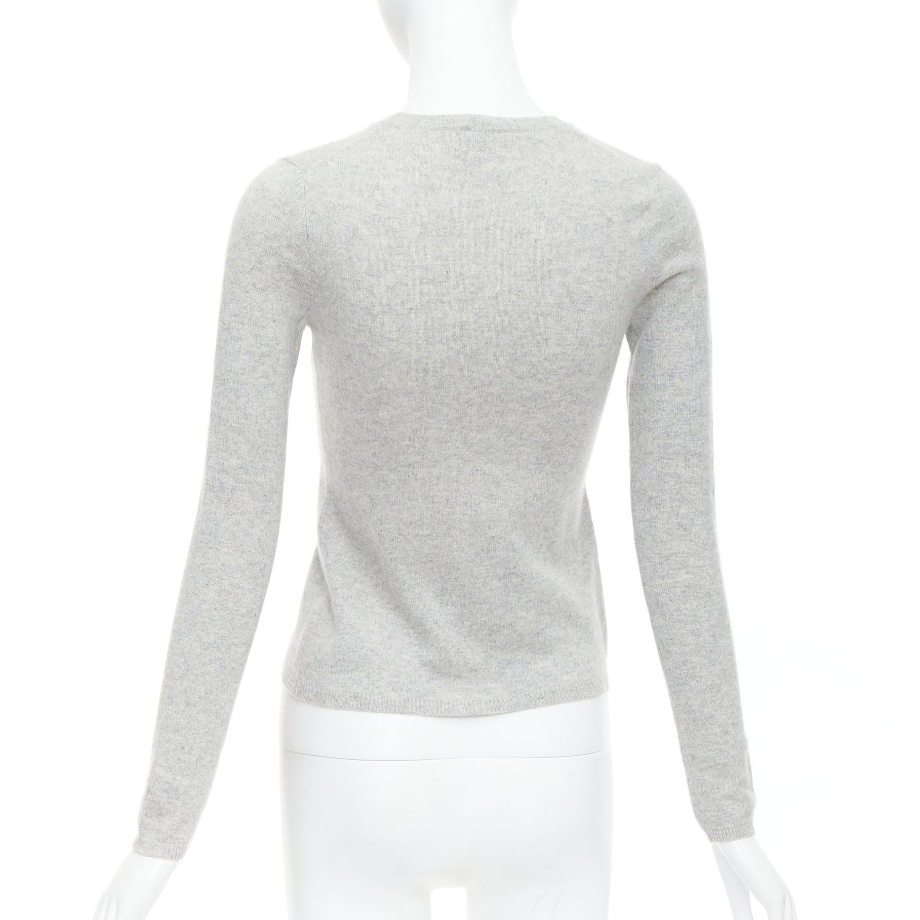 Pull col ras du cou THEORY 100 % cachemire gris à manches longues XS Pour femmes en vente