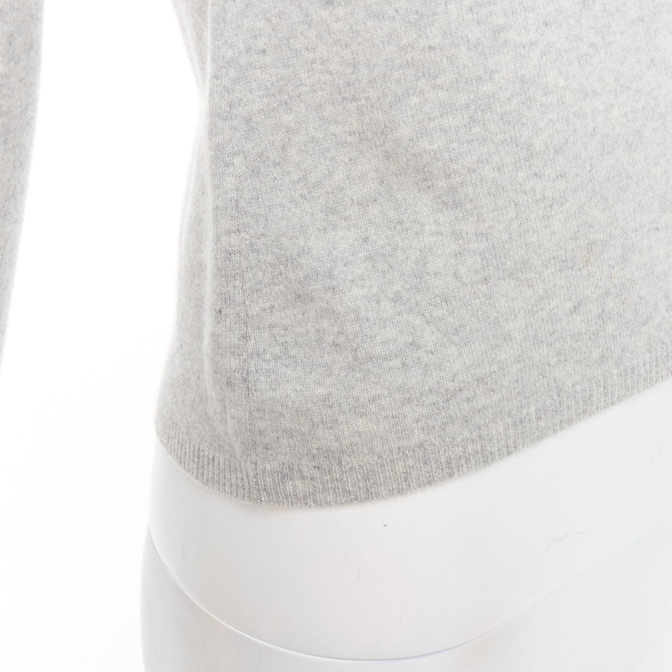 Pull col ras du cou THEORY 100 % cachemire gris à manches longues XS en vente 2