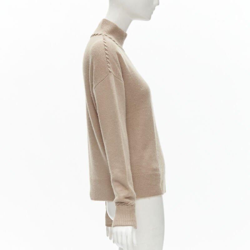 THEORY 100% cachemire marron clair col roulé à épaules tombantes S Excellent état - En vente à Hong Kong, NT