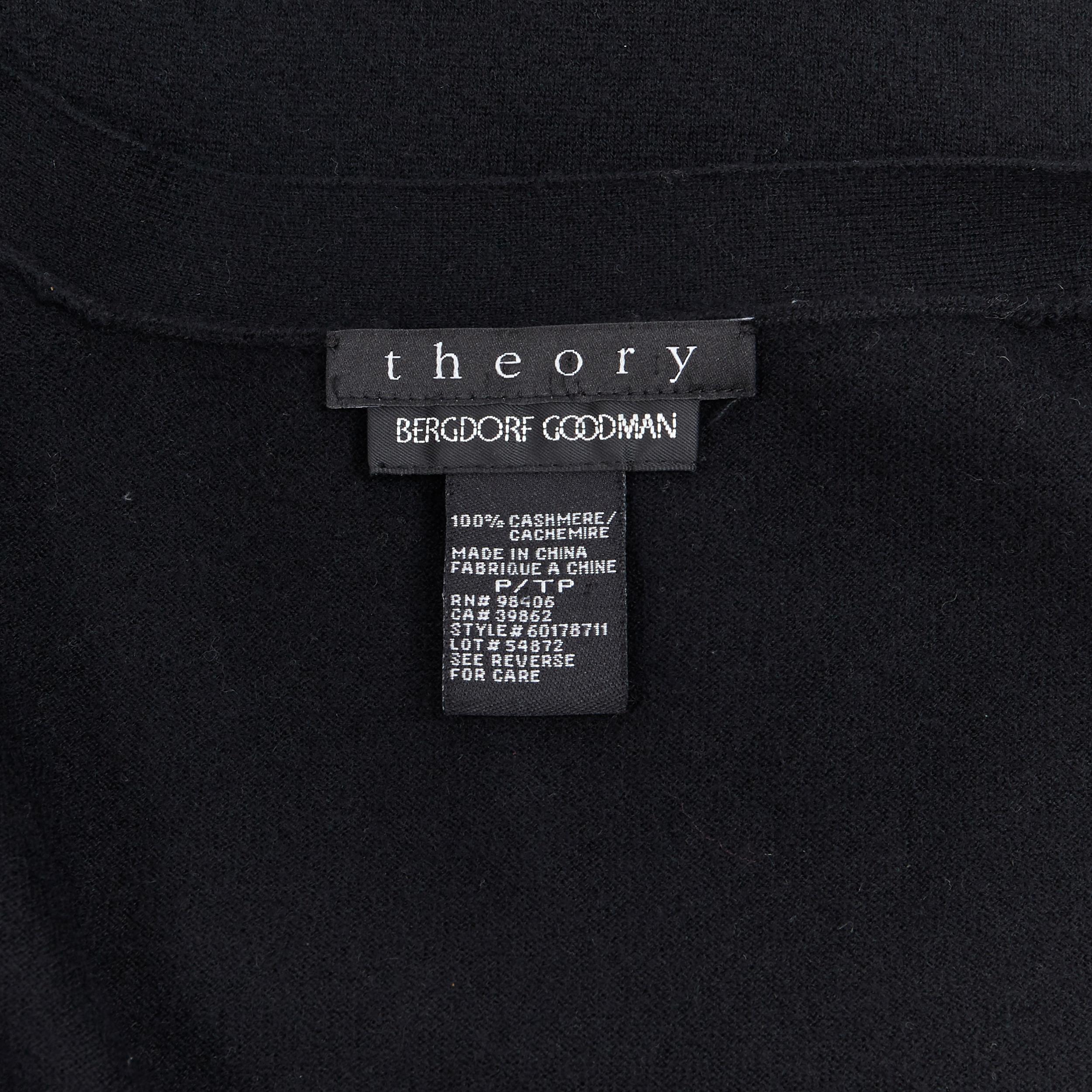 THEORY 100% cashmere mother of pearl buttons long line cardigan sweater XS 1