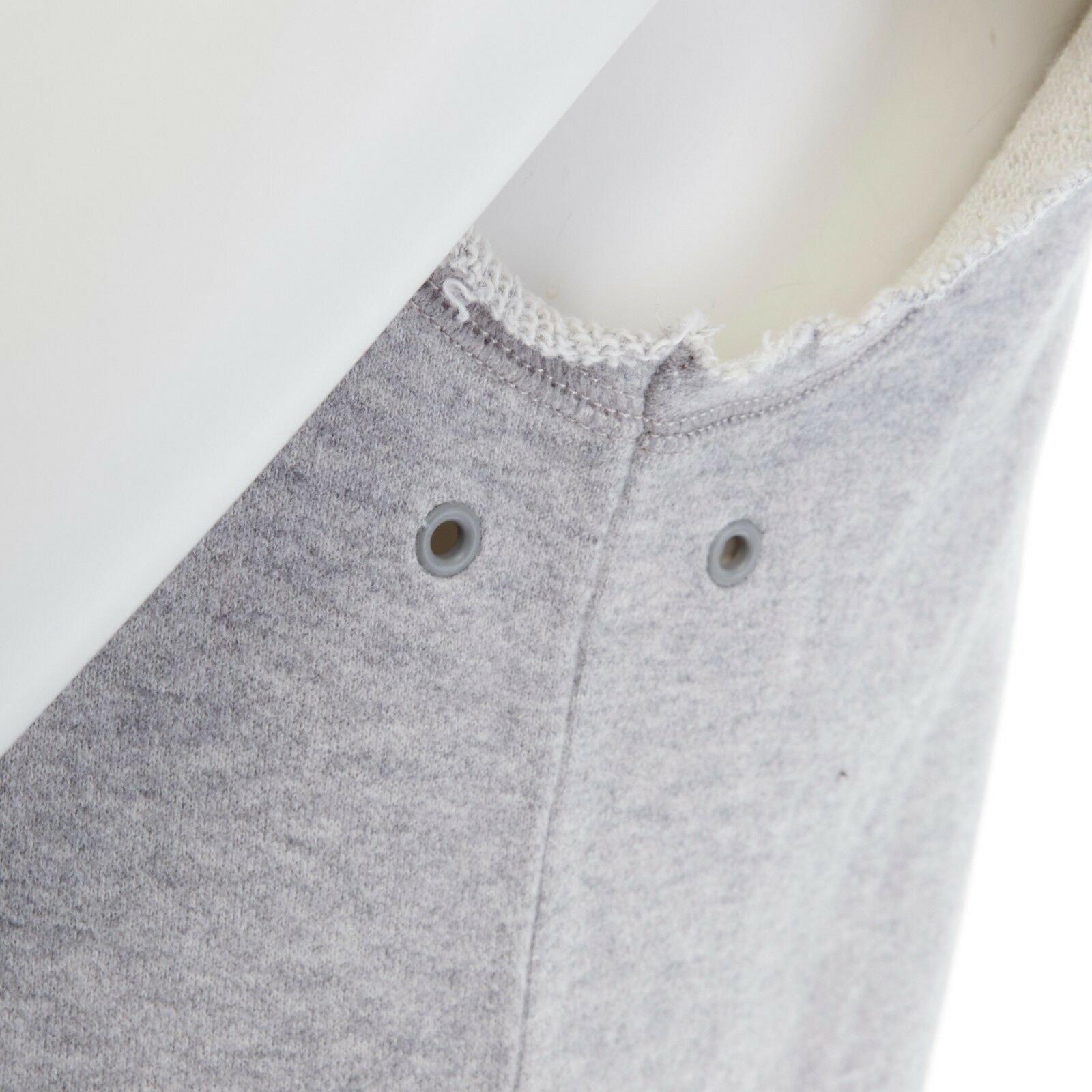 THEORY 38 light grey raw cut sleeves cotton jersey sleeveless sweater top XS 2