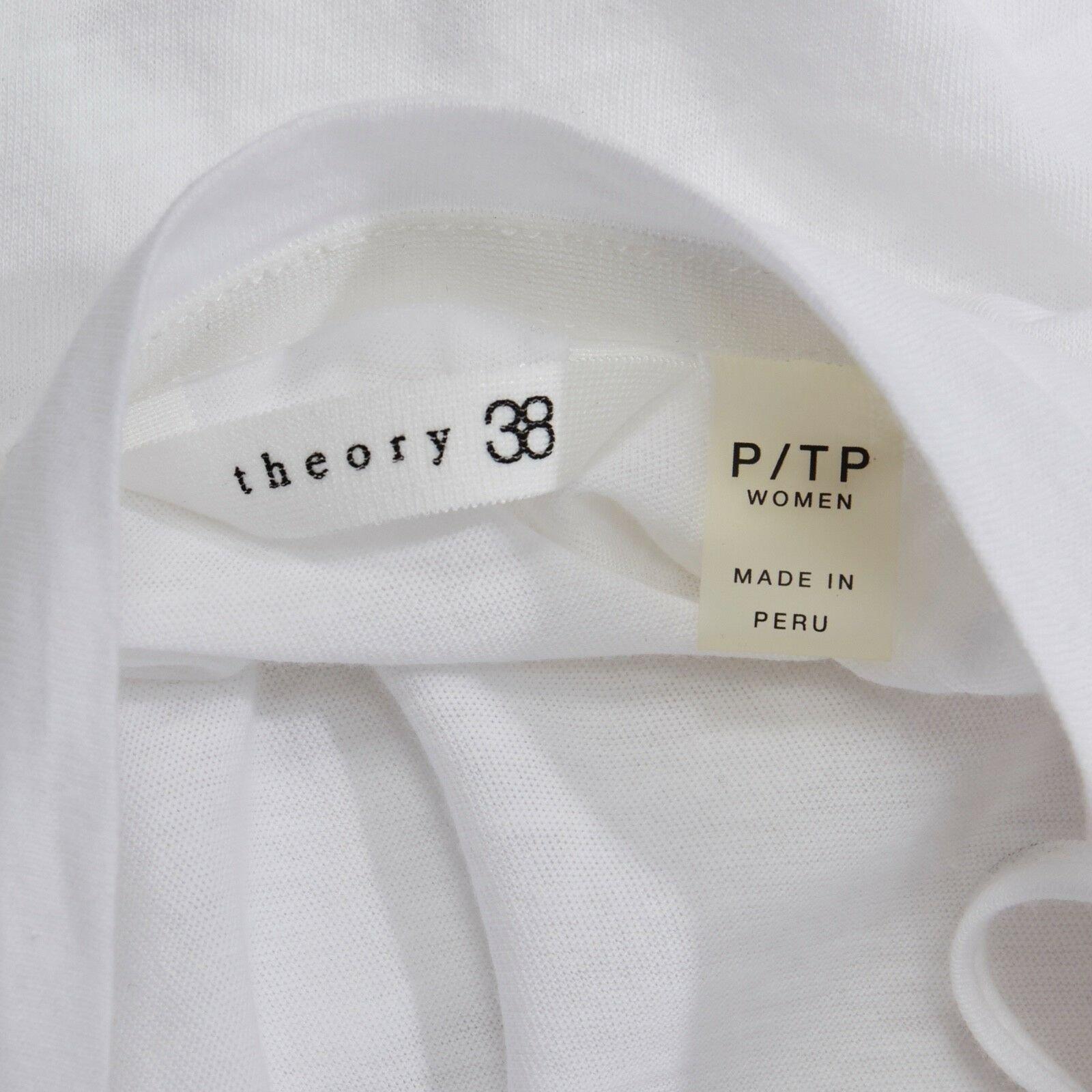 THEORY 38 white pima cotton short sleeve layered design casual dress XS 4