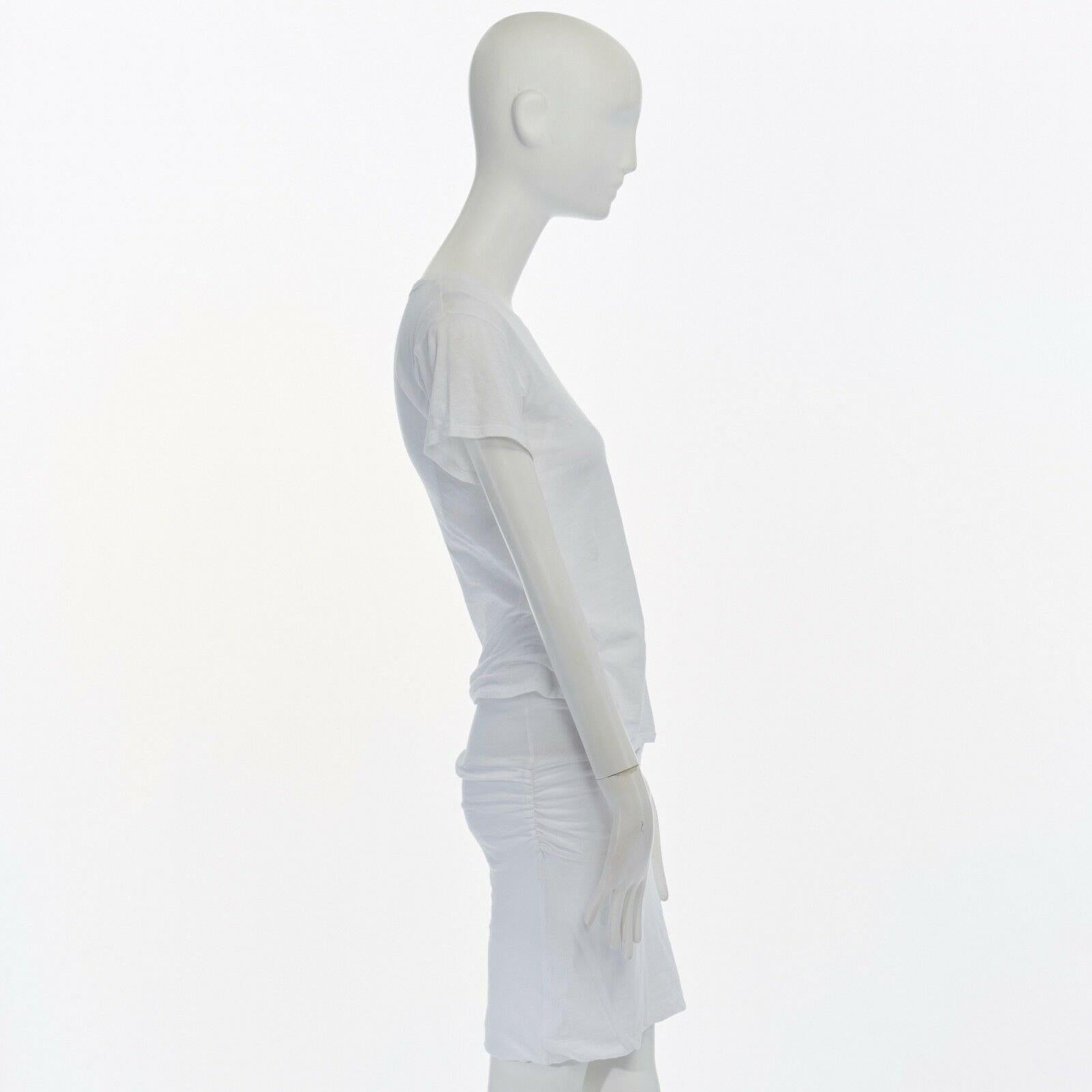 Gray THEORY 38 white pima cotton short sleeve layered design casual dress XS