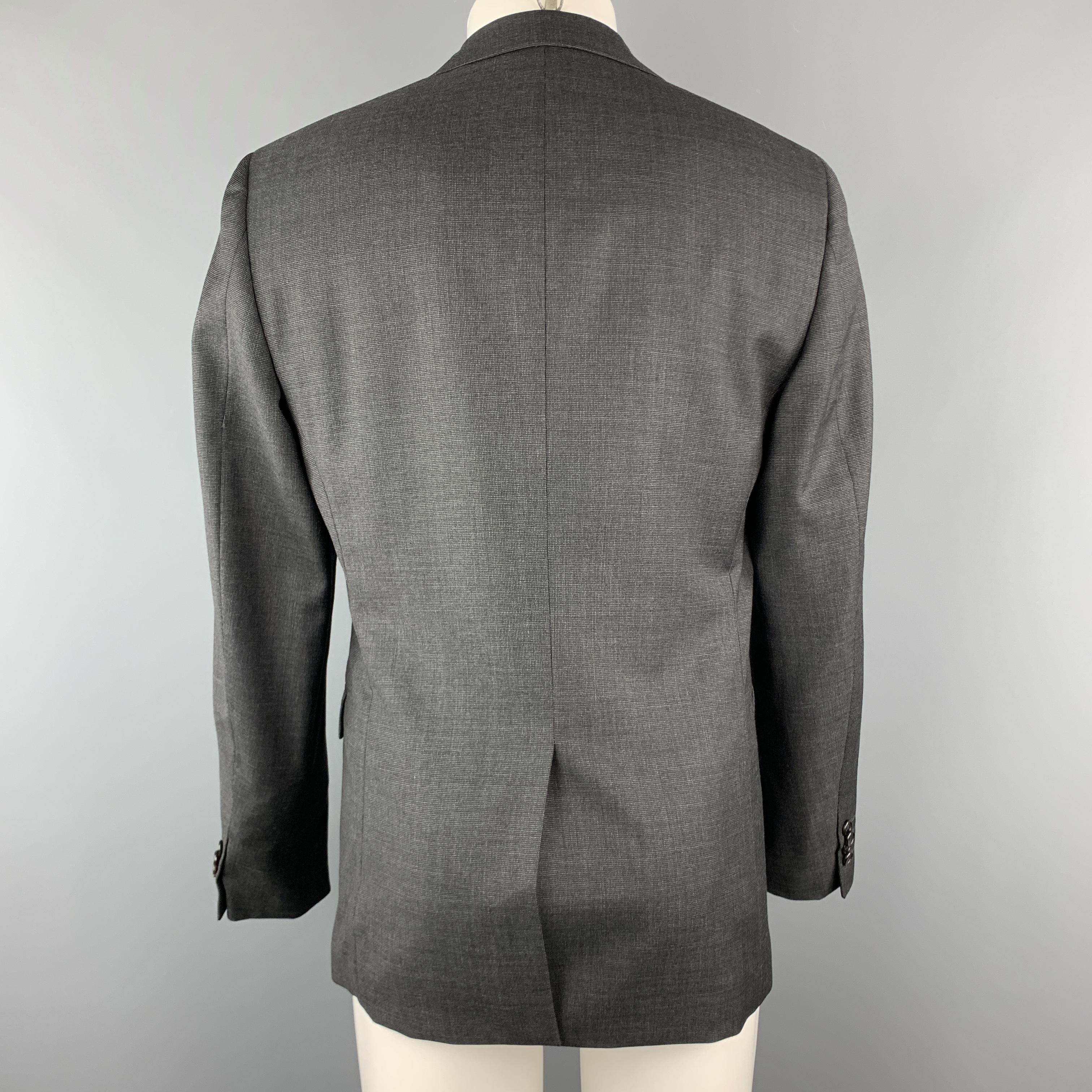 Black THEORY 40 Regular Charcoal Nailhead Wool Single Breasted Sport Coat