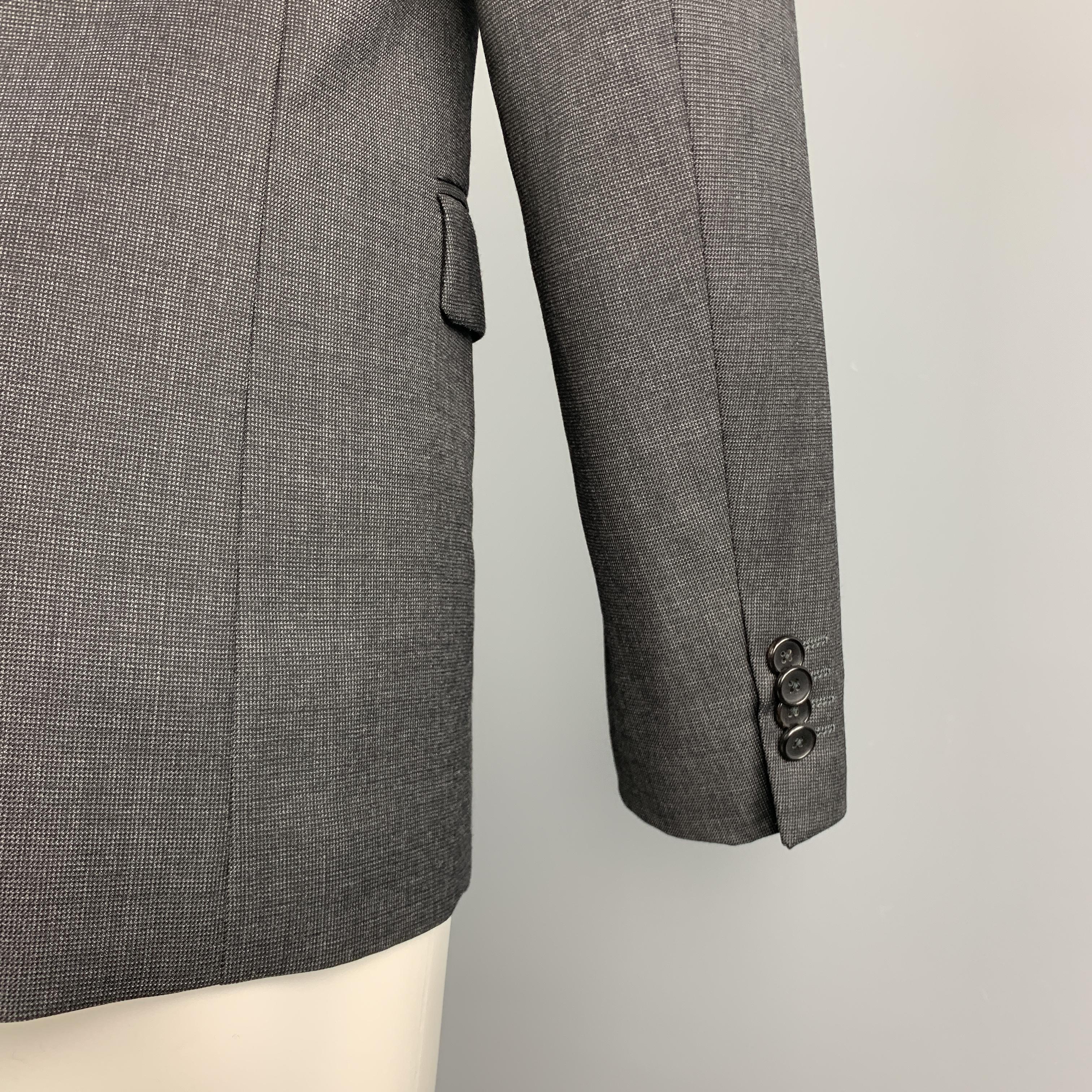 THEORY 40 Regular Charcoal Nailhead Wool Single Breasted Sport Coat In Excellent Condition In San Francisco, CA