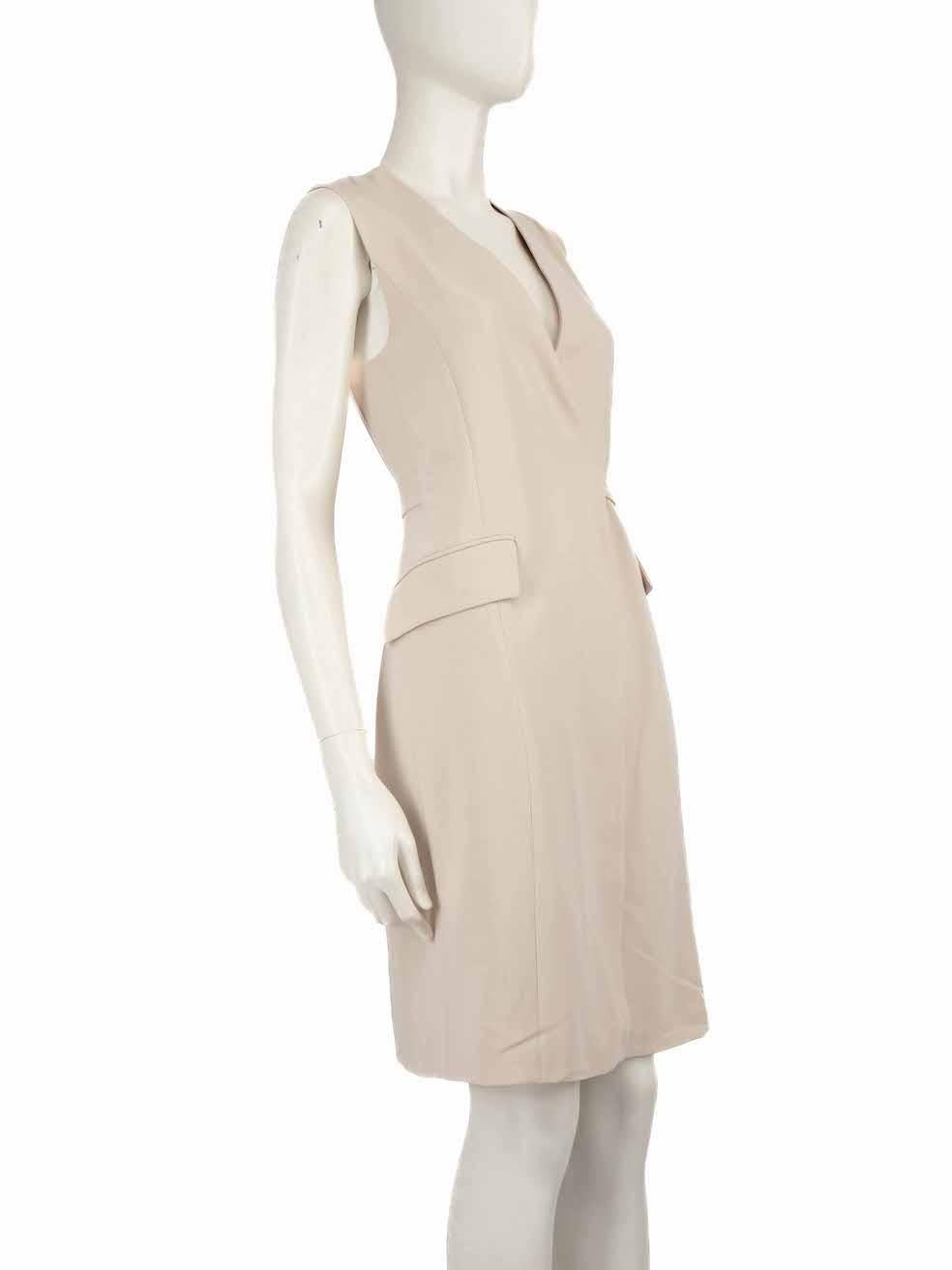 CONDITION is Very good. Hardly any visible wear to the dress is evident on this used Theory designer resale item.
 
 
 
 Details
 
 
 Beige
 
 Triacetate
 
 Sleeveless vest
 
 Long length
 
 V neck
 
 Sleeveless
 
 2 x pockets
 
 Front attached