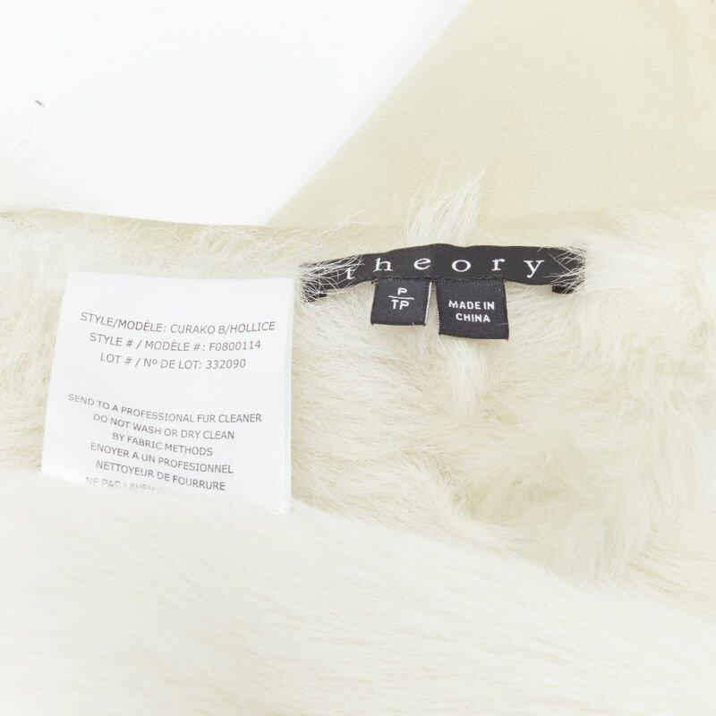 THEORY beige shearling lamb fur lined suede vest XS For Sale 5