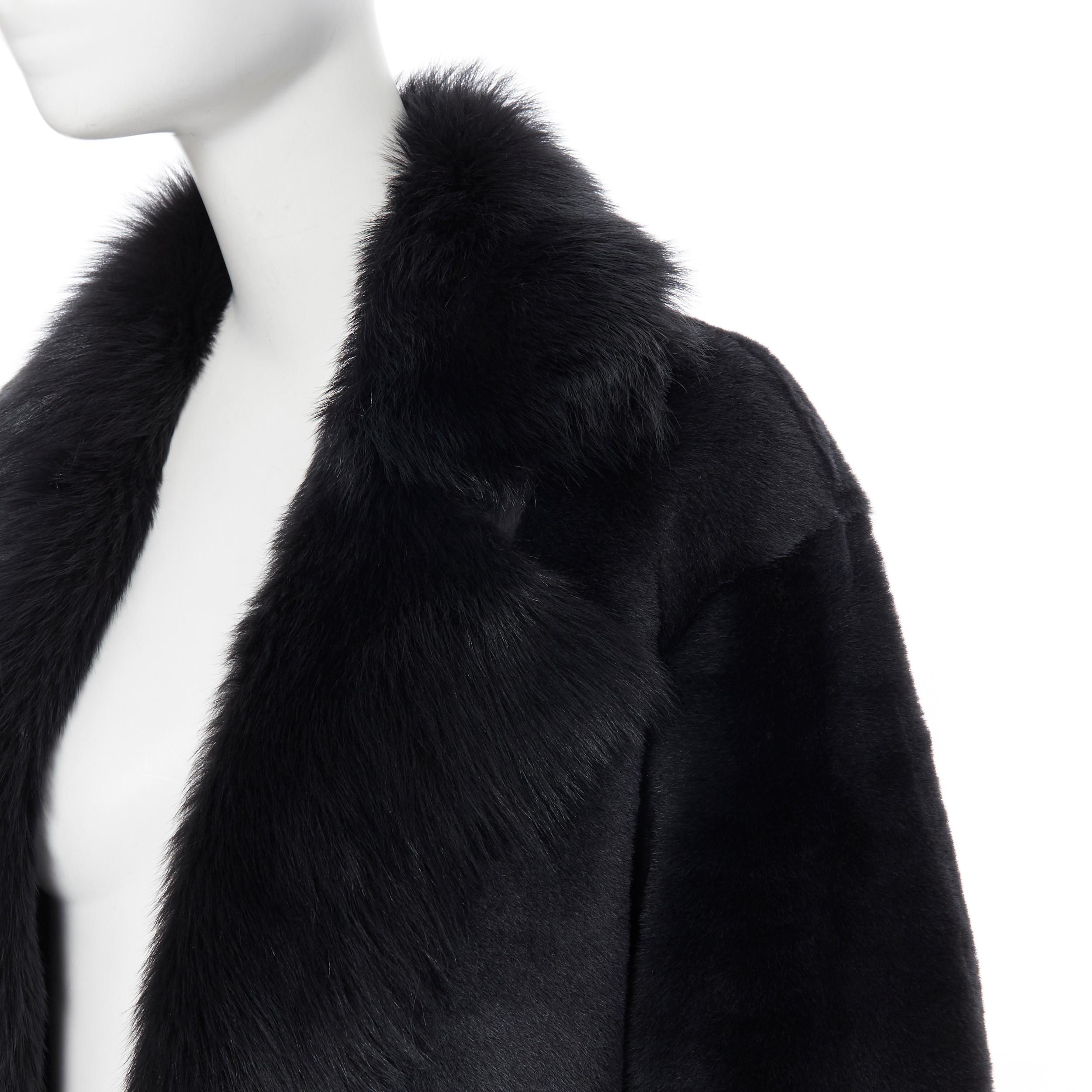 THEORY black dyed shearling lamb genuine fur leather oversized winter coat XS
Brand: Theory
Model Name / Style: Fur coat
Material: Fur
Color: Black
Pattern: Solid
Closure: Hook & eye
Extra Detail: Dyed genuine shearling fur outer. Dual slit pockets