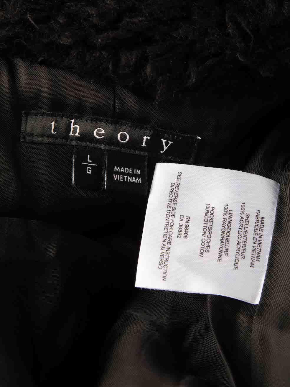 Theory Schwarze Kunstpelzweste Größe L im Angebot 1