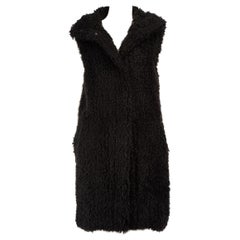 Theory Black Faux Fur Vest Size L