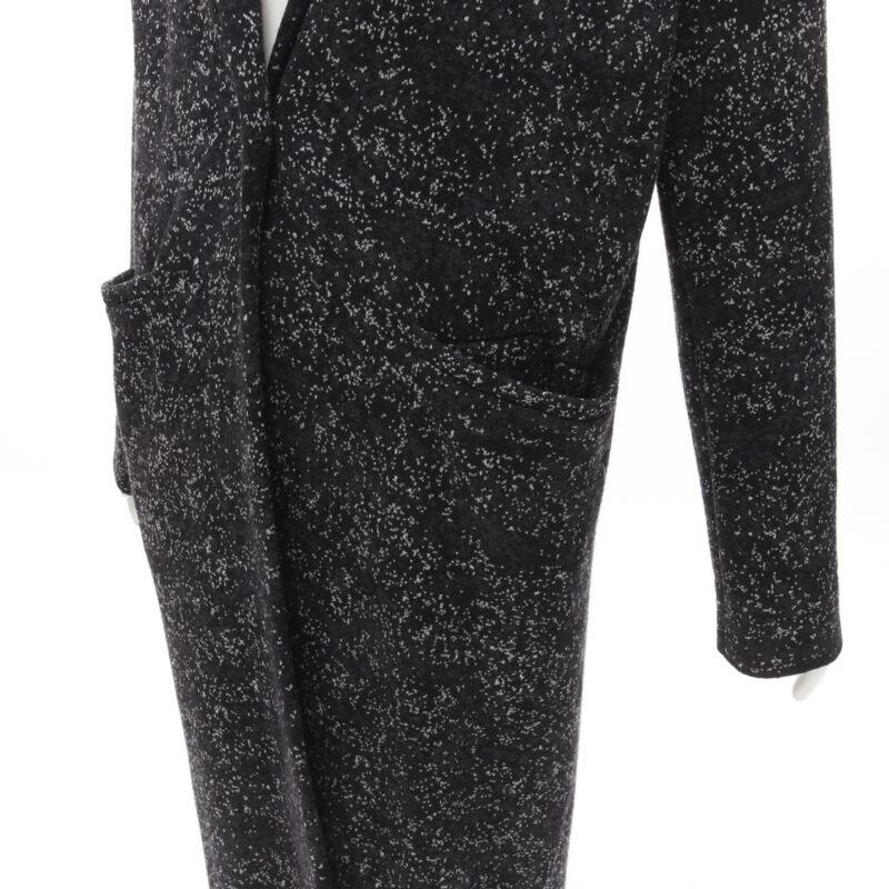 THEORY manteau peignoir en laine mélangée gris moucheté noir S en vente 2