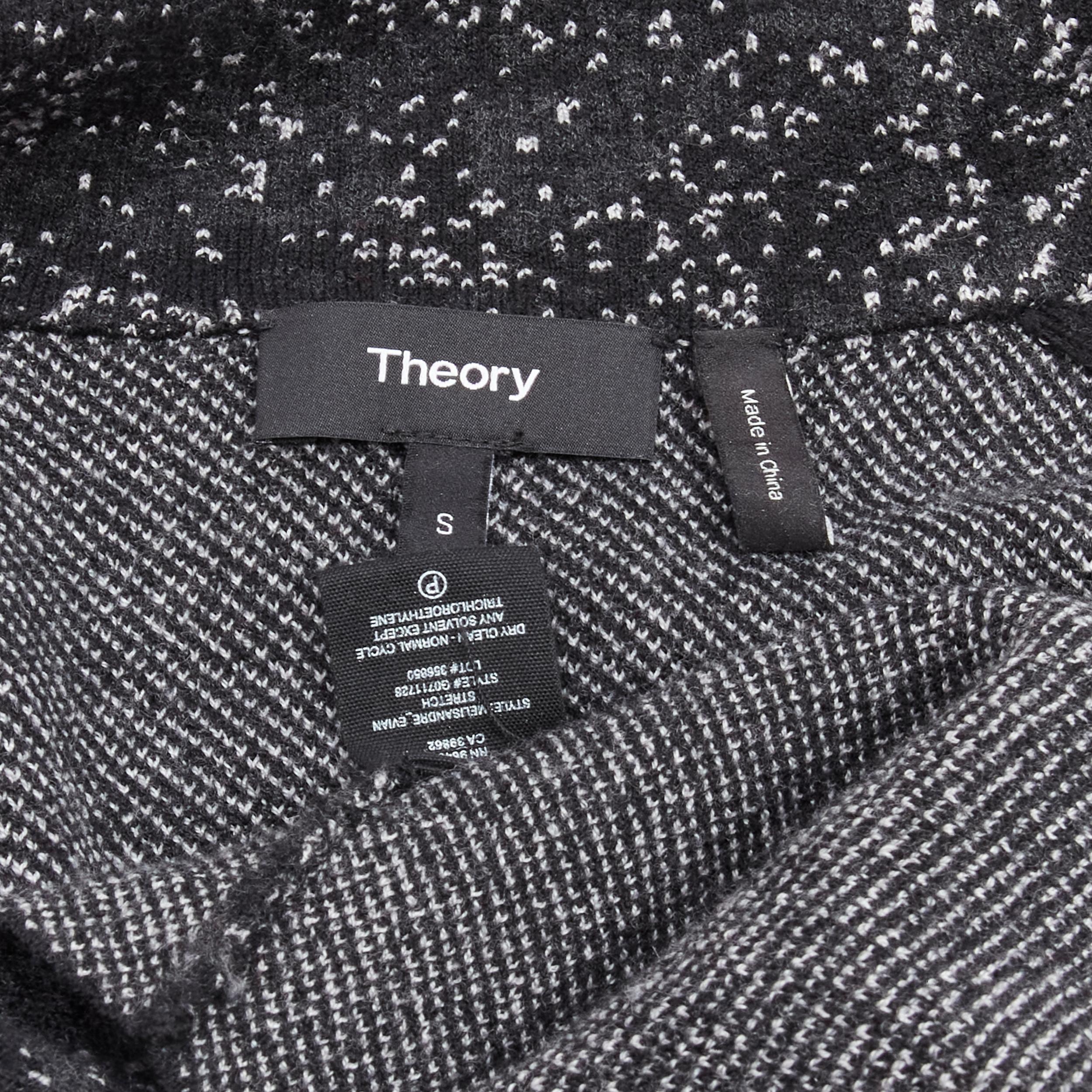 THEORY black grey speckle wool blend knitted robe coat S For Sale 1