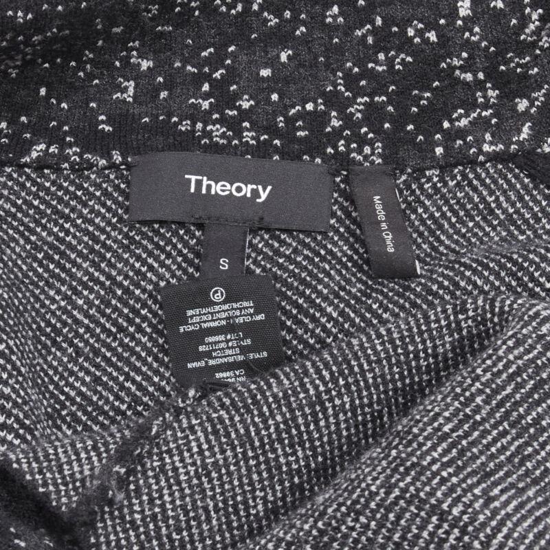 THEORY manteau peignoir en laine mélangée gris moucheté noir S en vente 3