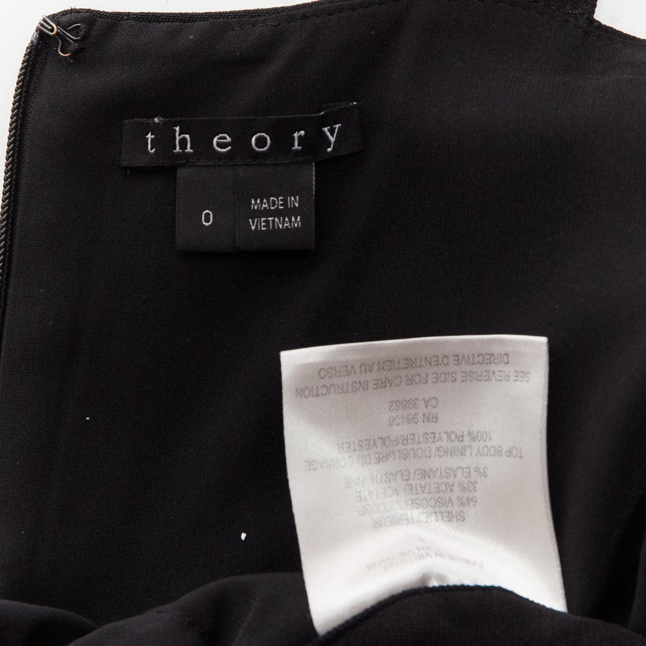 THEORY black layered top back zip cropped sleeveless jumpsuit US0 XS For Sale 4