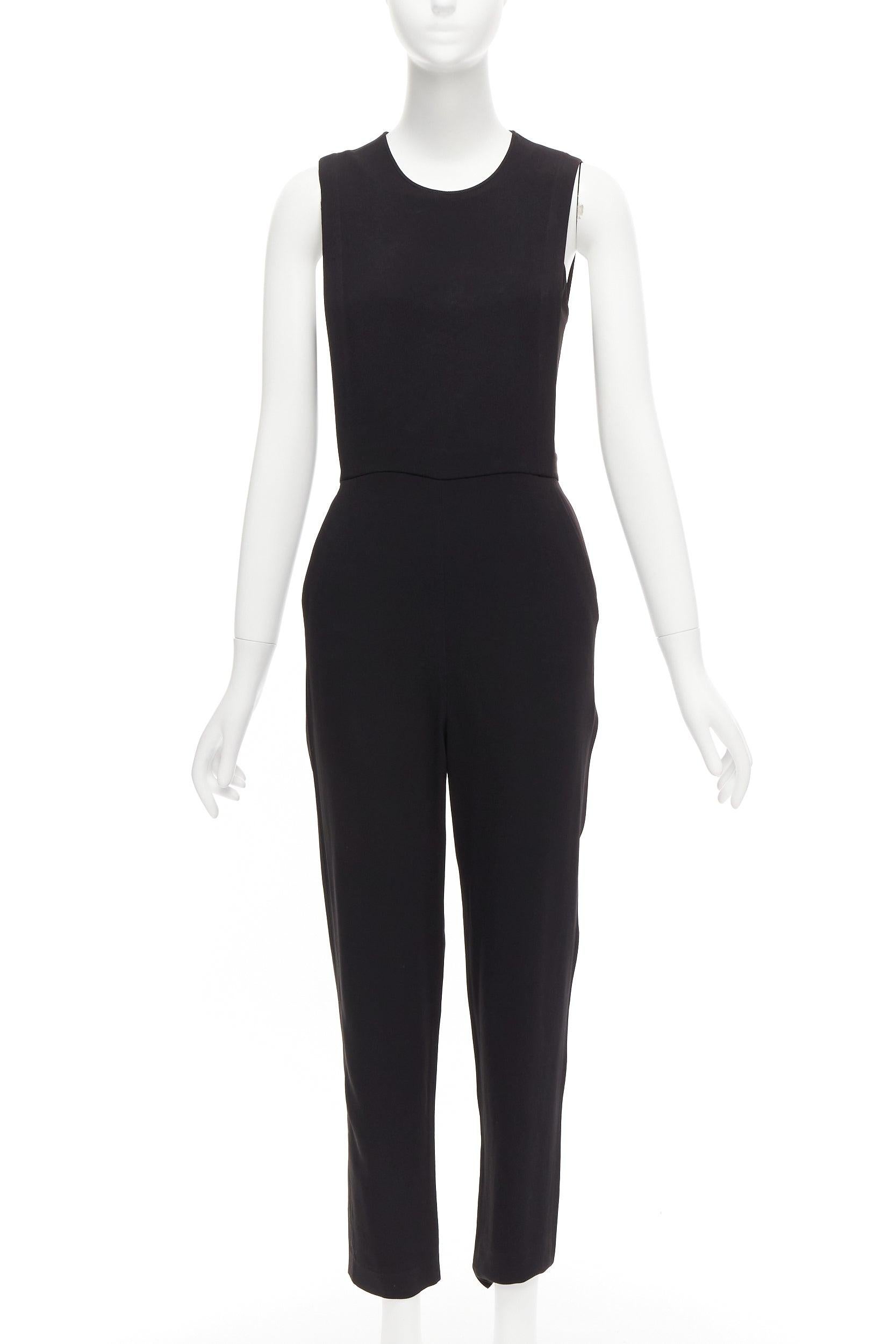 THEORY schwarzes geschichtetes Oberteil RuckenreiBverschluss armelloser Overall US0 XS im Angebot bei 1stDibs