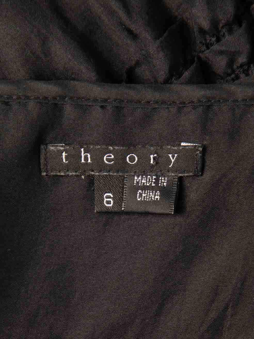 Women's Theory Black Silk Sleeveless Mini Dress Size M For Sale