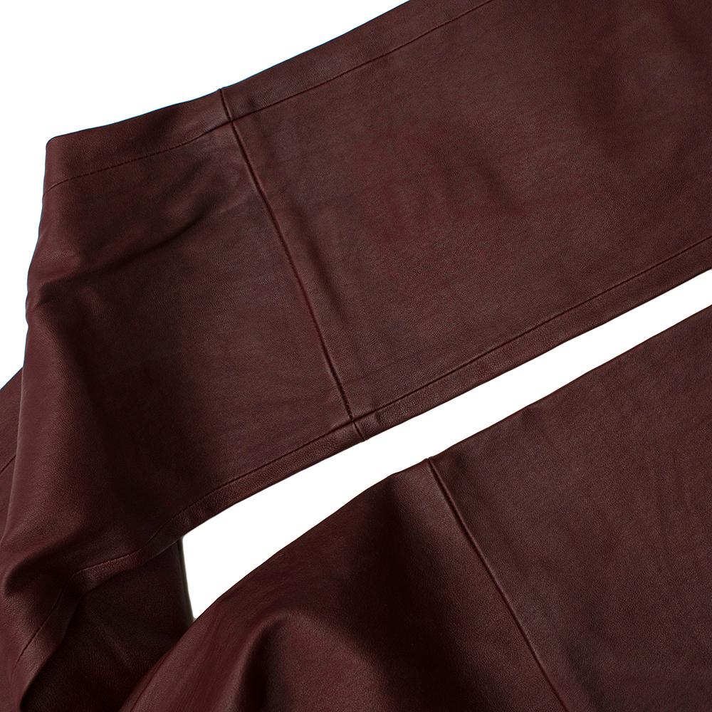 Theory Burgundy Leather Leggings  4 In New Condition In London, GB