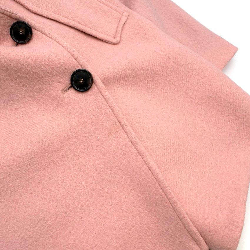  Theory Cape Double-breasted Wool Coat in Blush - Size S In Excellent Condition In London, GB