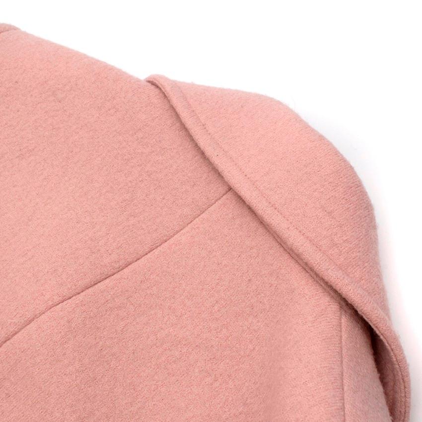  Theory Cape Double-breasted Wool Coat in Blush - Size S 1