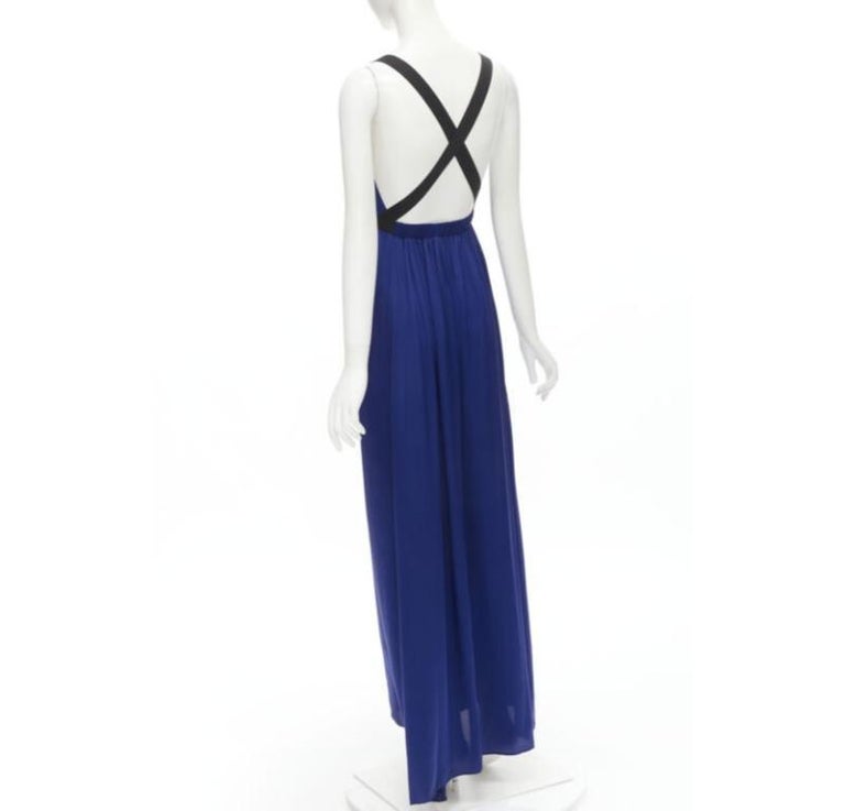 theory blue silk dress Twist Scoop recycled-satin dress - navy