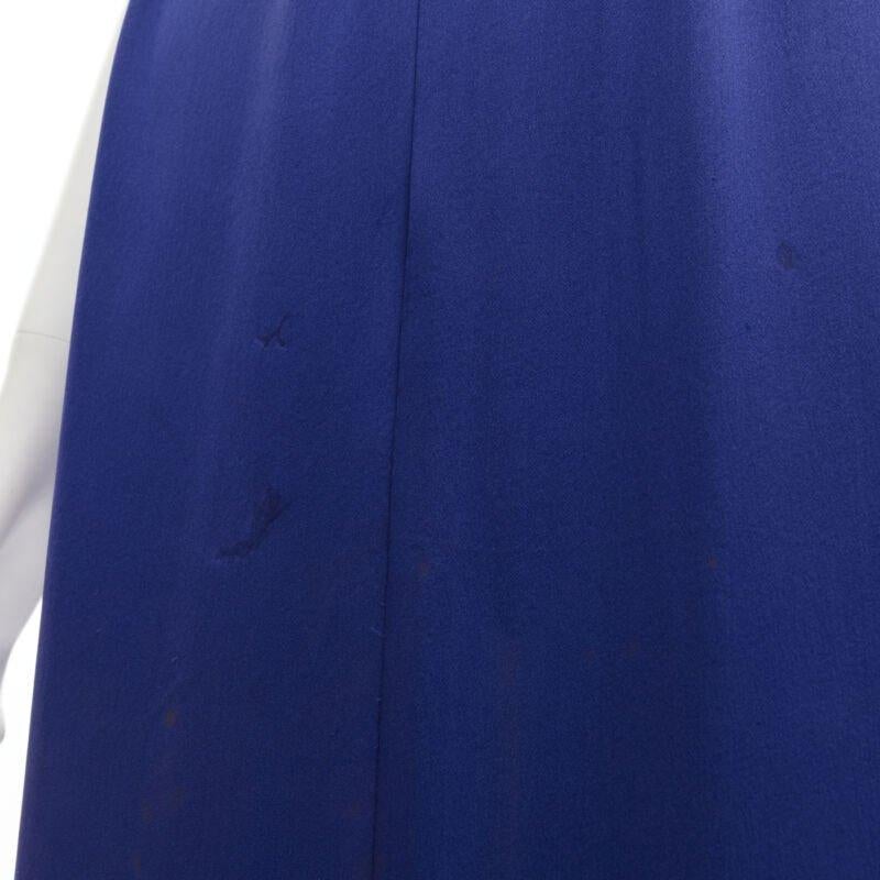 THEORY - Robe longue bleu cobalt 100 % soie noire à bandes croisées ouvertes au dos XS en vente 3