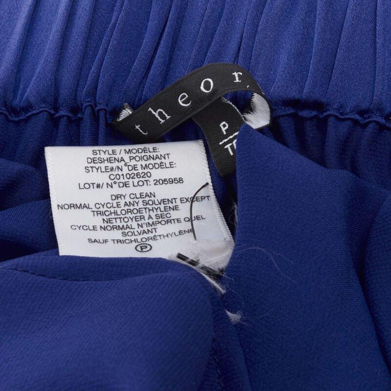 THEORY - Robe longue bleu cobalt 100 % soie noire à bandes croisées ouvertes au dos XS en vente 4