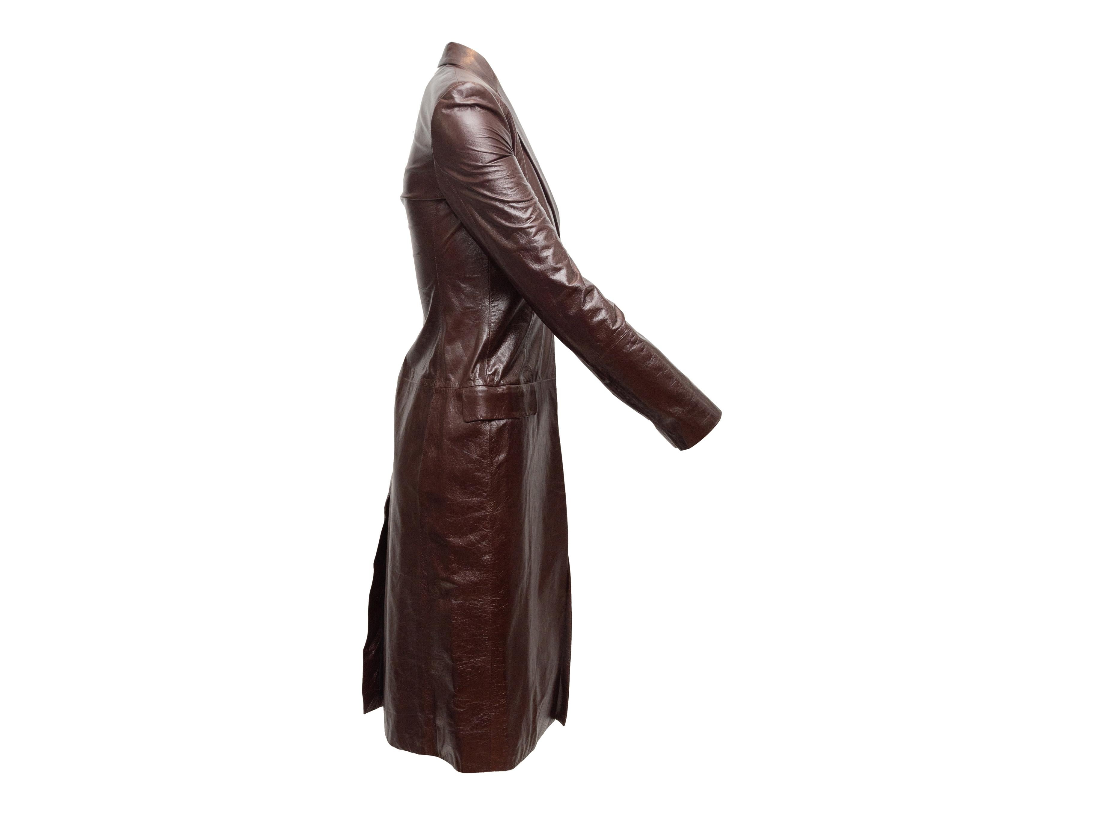Theory Dark Brown Leather Coat 1
