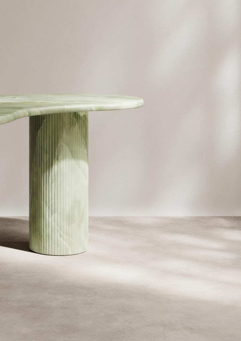 Modern Theory Desk in Natural Verde Onyx by Paloma Editions For Sale