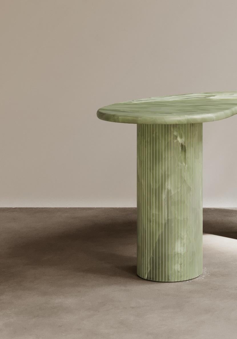 Italian Theory Desk in Natural Verde Onyx by Paloma Editions For Sale