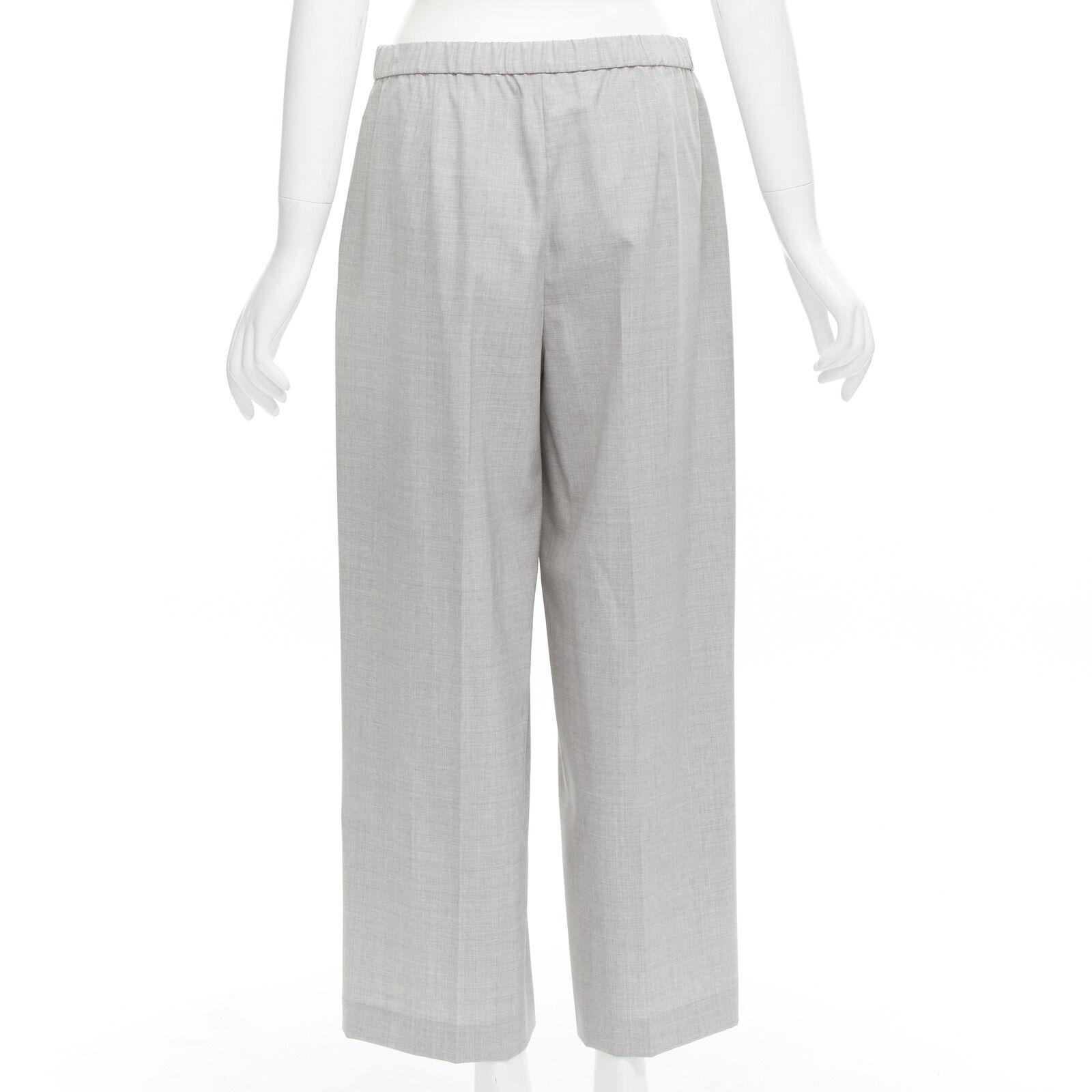 THEORY Drape wool grey drawstring cinched waist blazer wide leg pants set US6 S For Sale 5