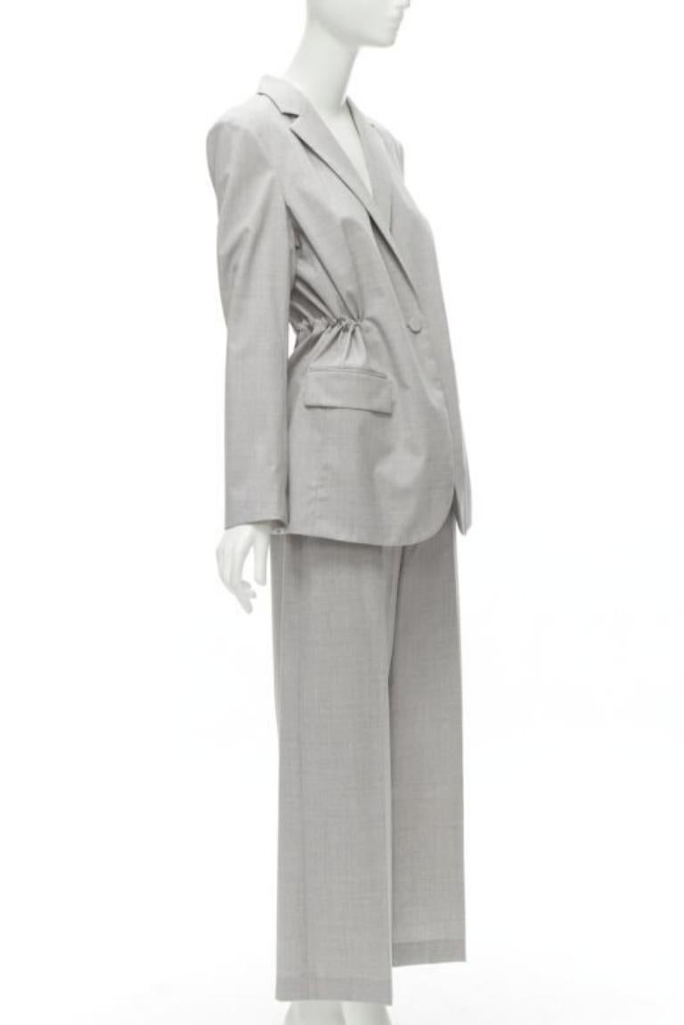 THEORY Drape in lana grigia con coulisse in vita, blazer a gamba larga US6 S In condizioni ottime in vendita a Hong Kong, NT